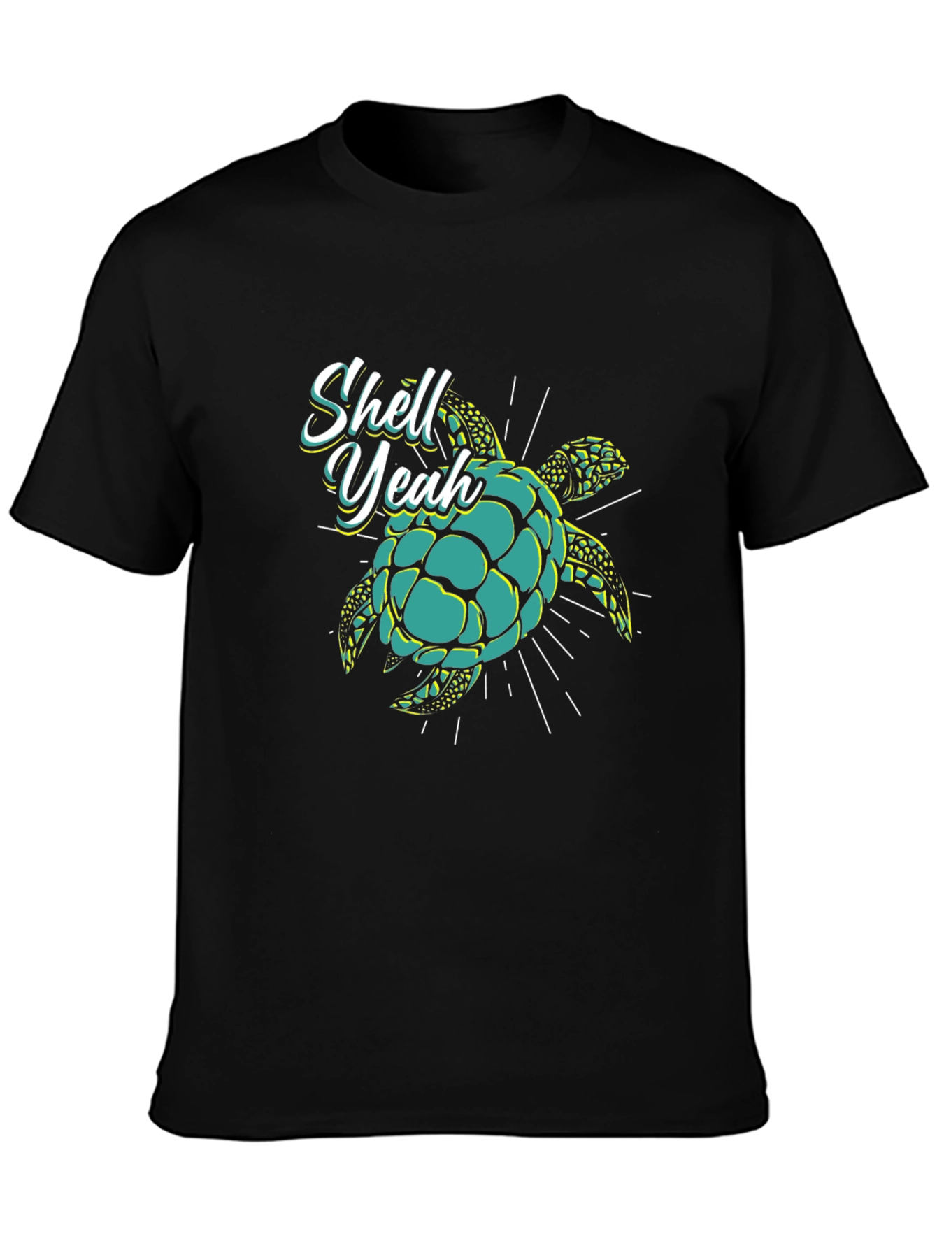 Shell Yeah Turtle Graphic T-Shirt - Black
