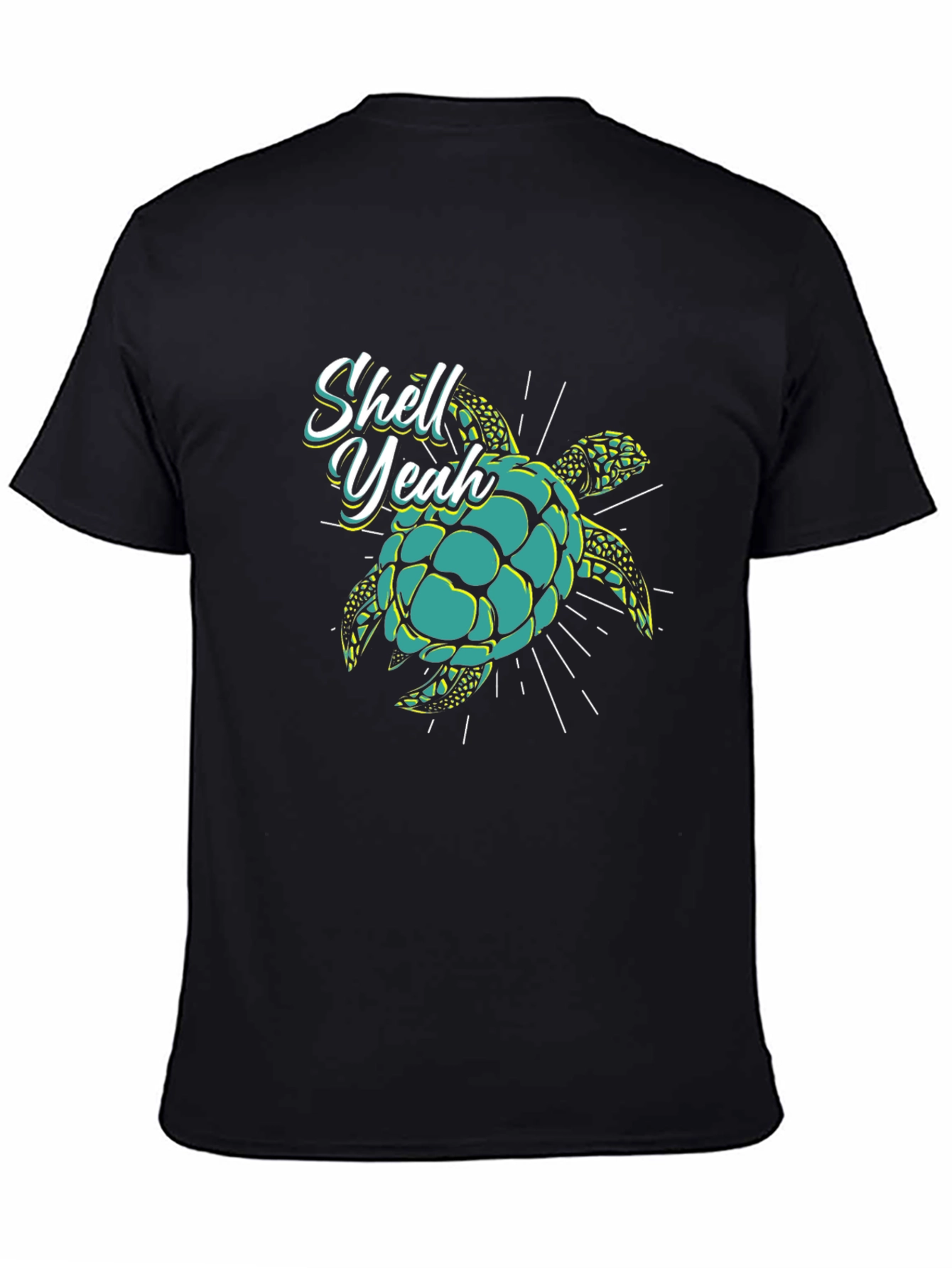 Shell Yeah Turtle Graphic T-Shirt - Black