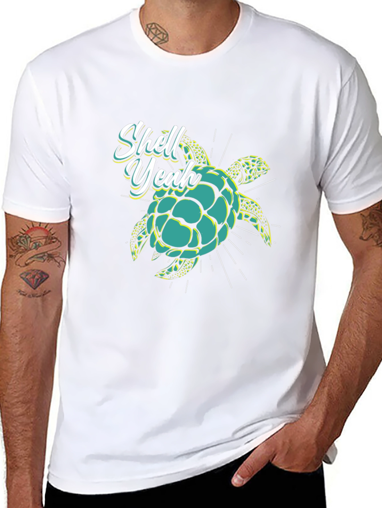 Shell Yeah Turtle Graphic T-Shirt - Black