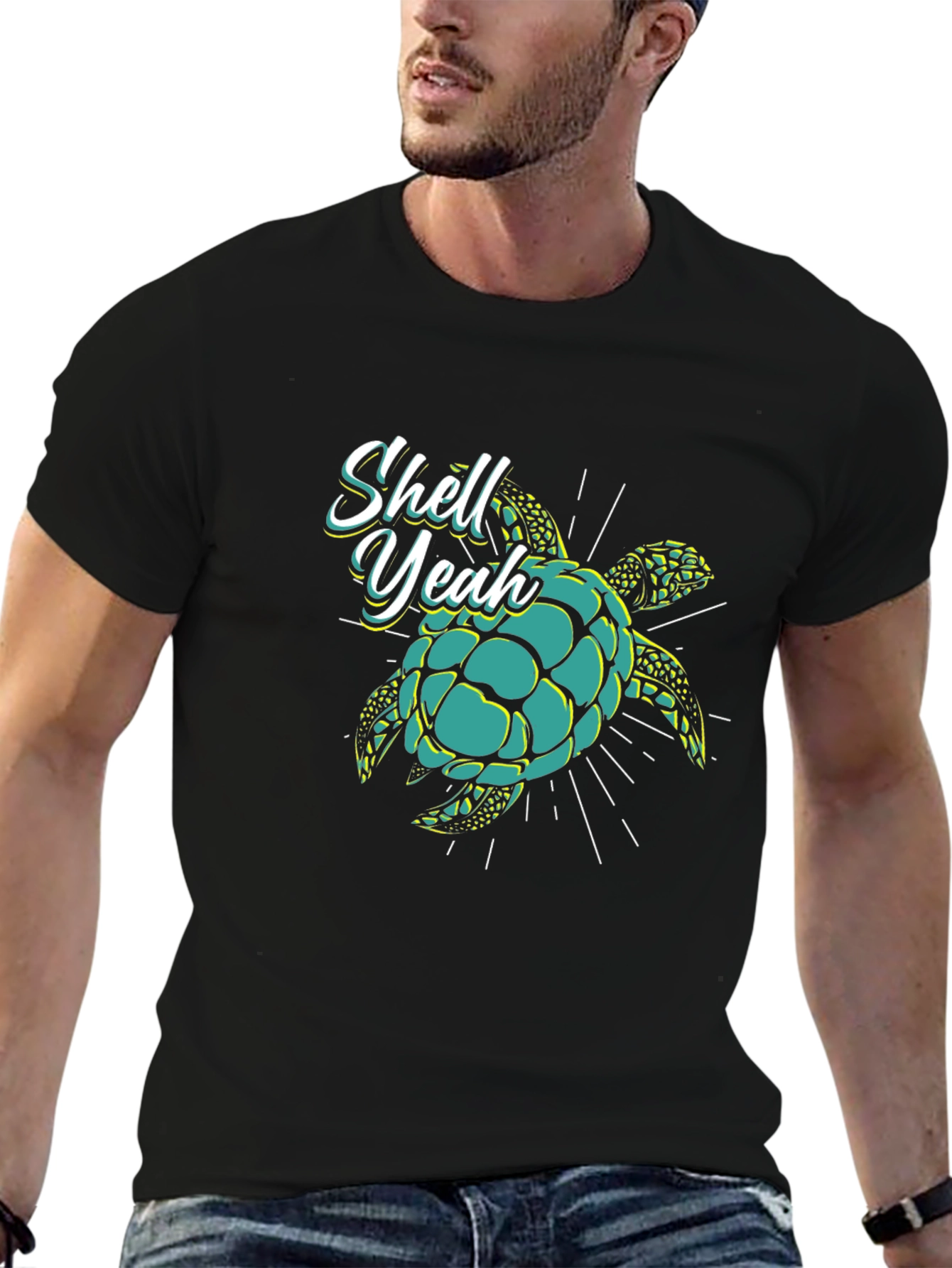 Shell Yeah Turtle Graphic T-Shirt - Black