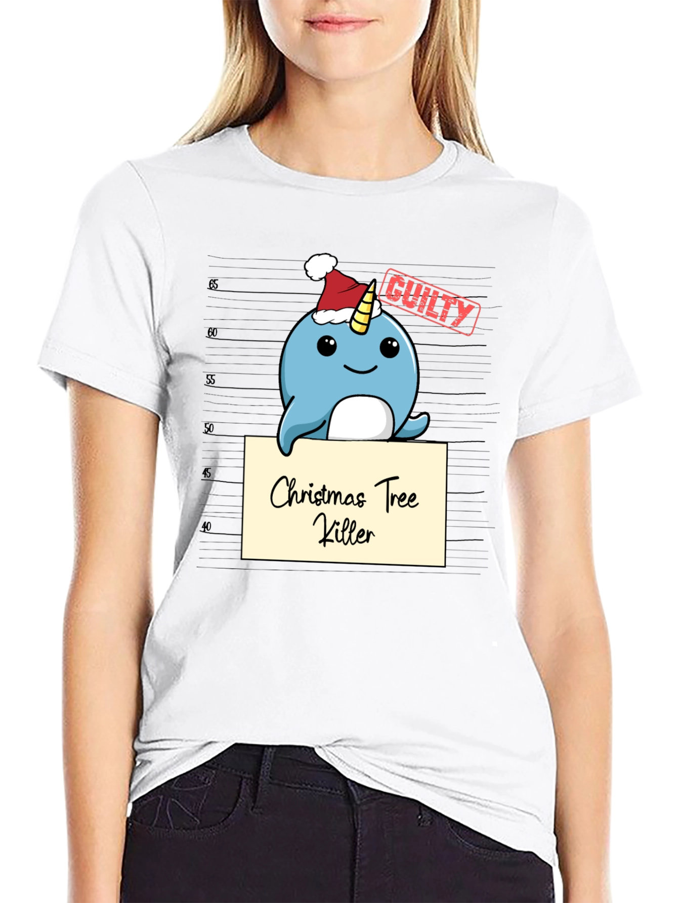 Christmas Tree Killer Narwhal T-Shirt