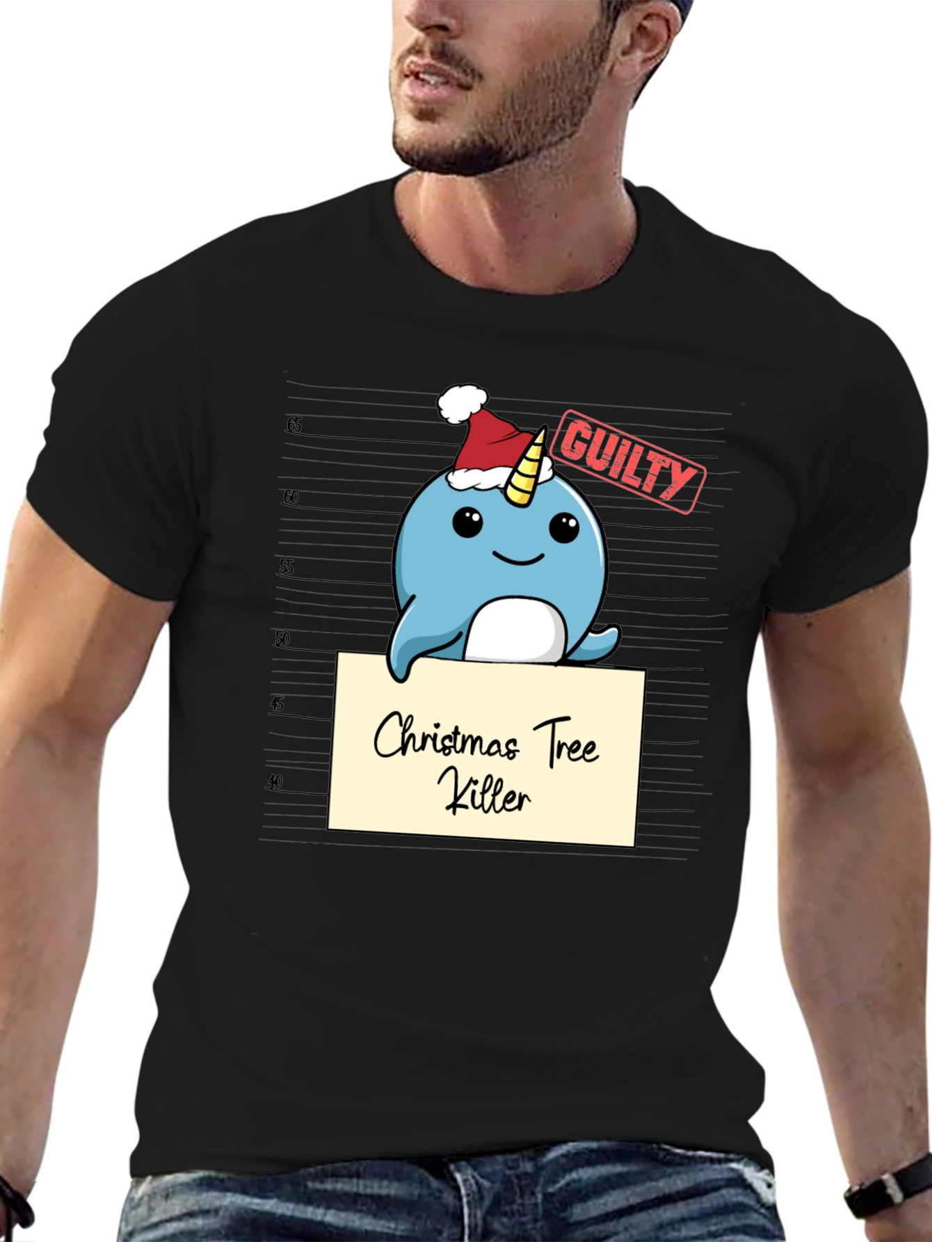 Christmas Tree Killer Narwhal T-Shirt