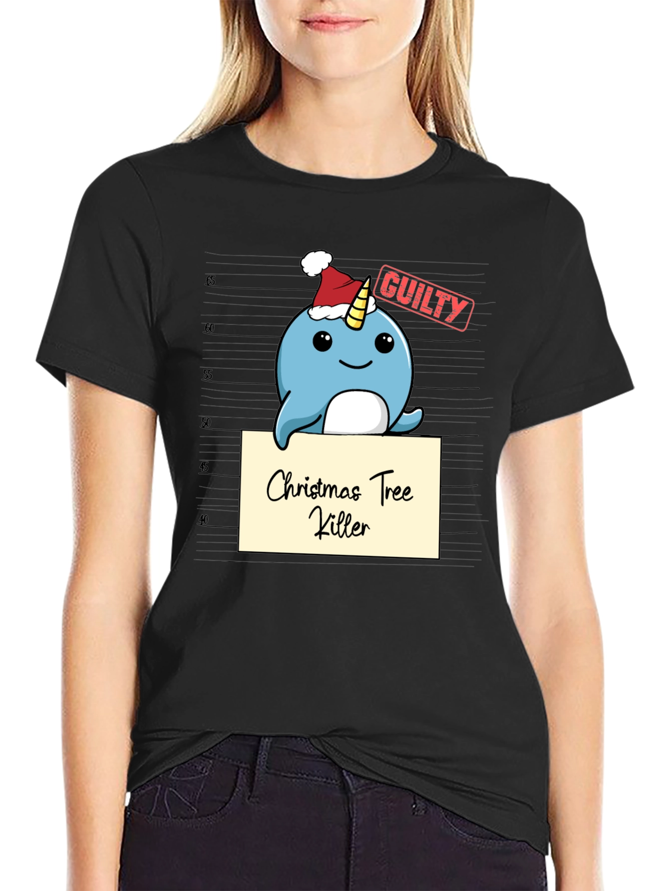 Christmas Tree Killer Narwhal T-Shirt