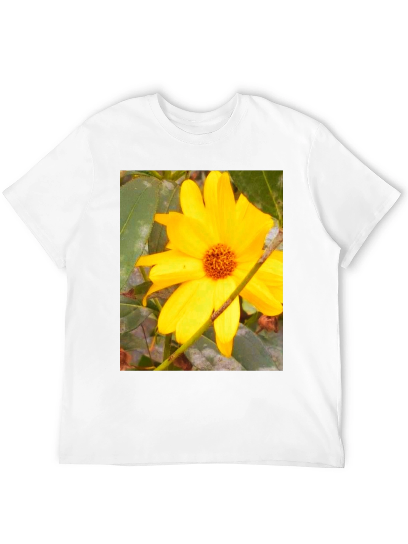 Sunflower Print Black T-Shirt
