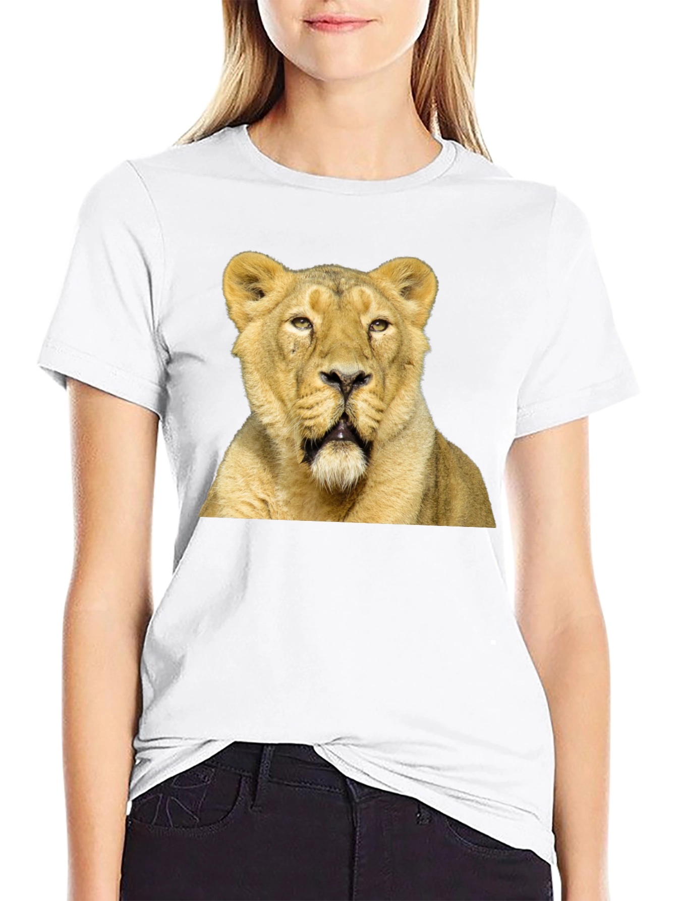 Lion Graphic T-Shirt - Black Cotton Tee
