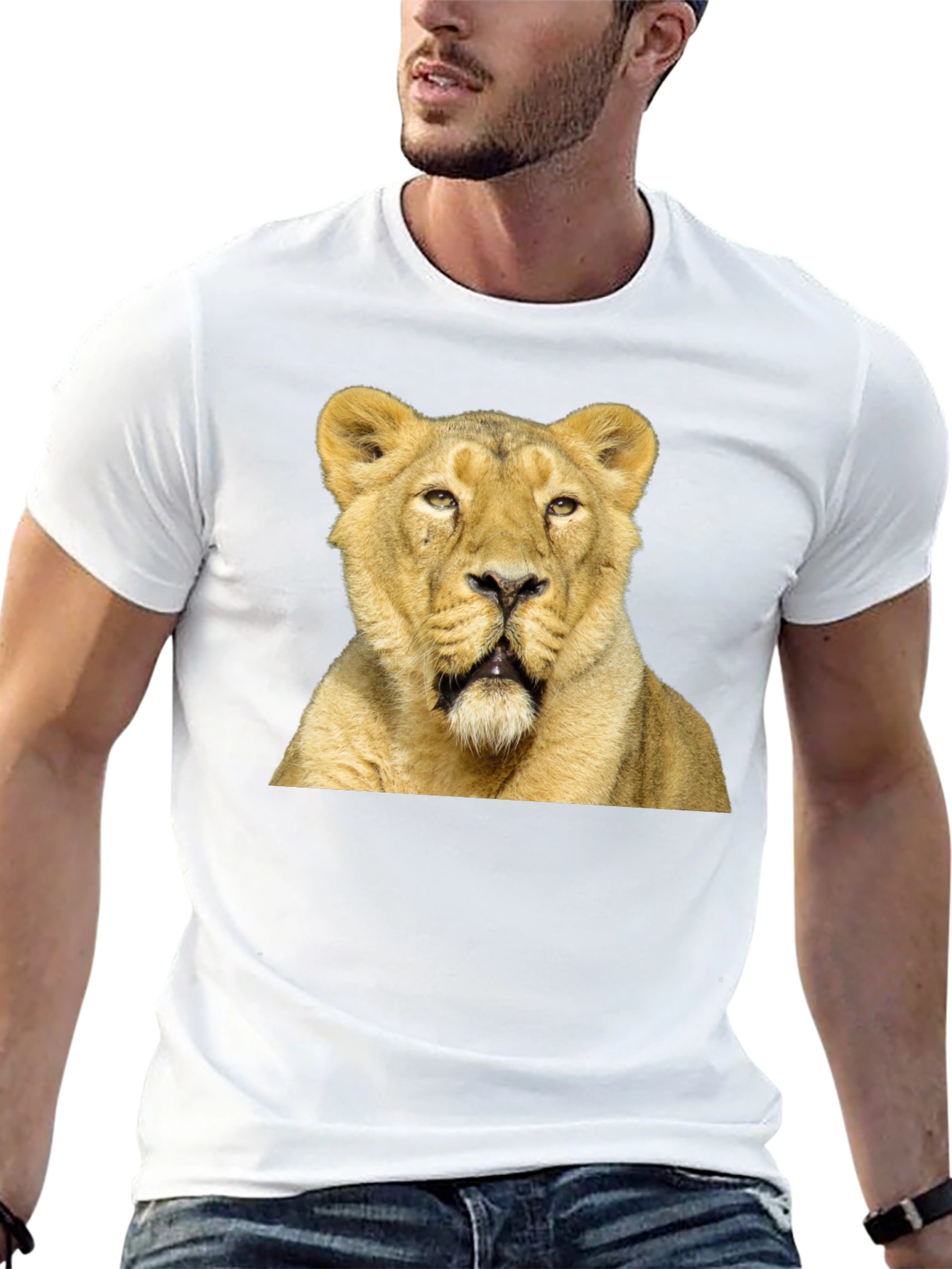 Lion Graphic T-Shirt - Black Cotton Tee