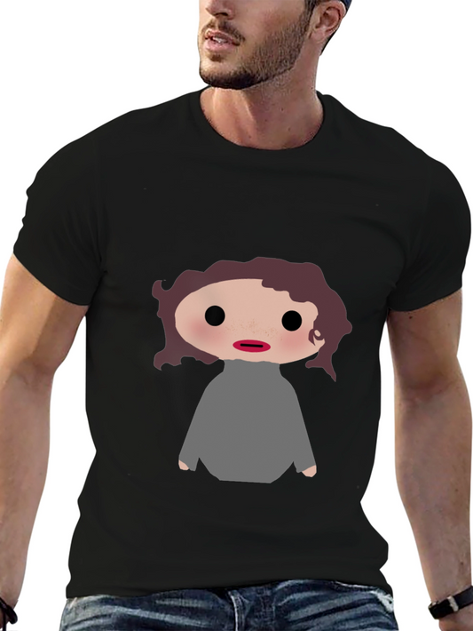 Cartoon Character Graphic T-Shirt - Black