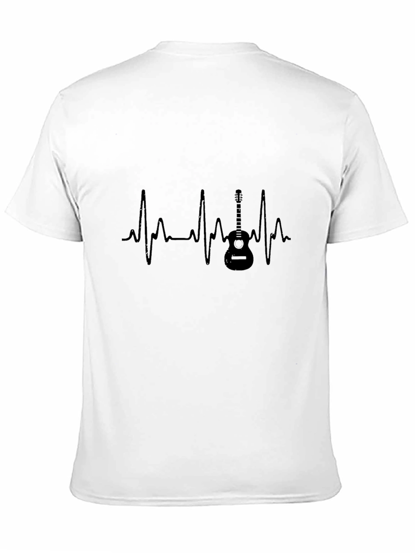 Guitar Heartbeat Graphic Tee - Black