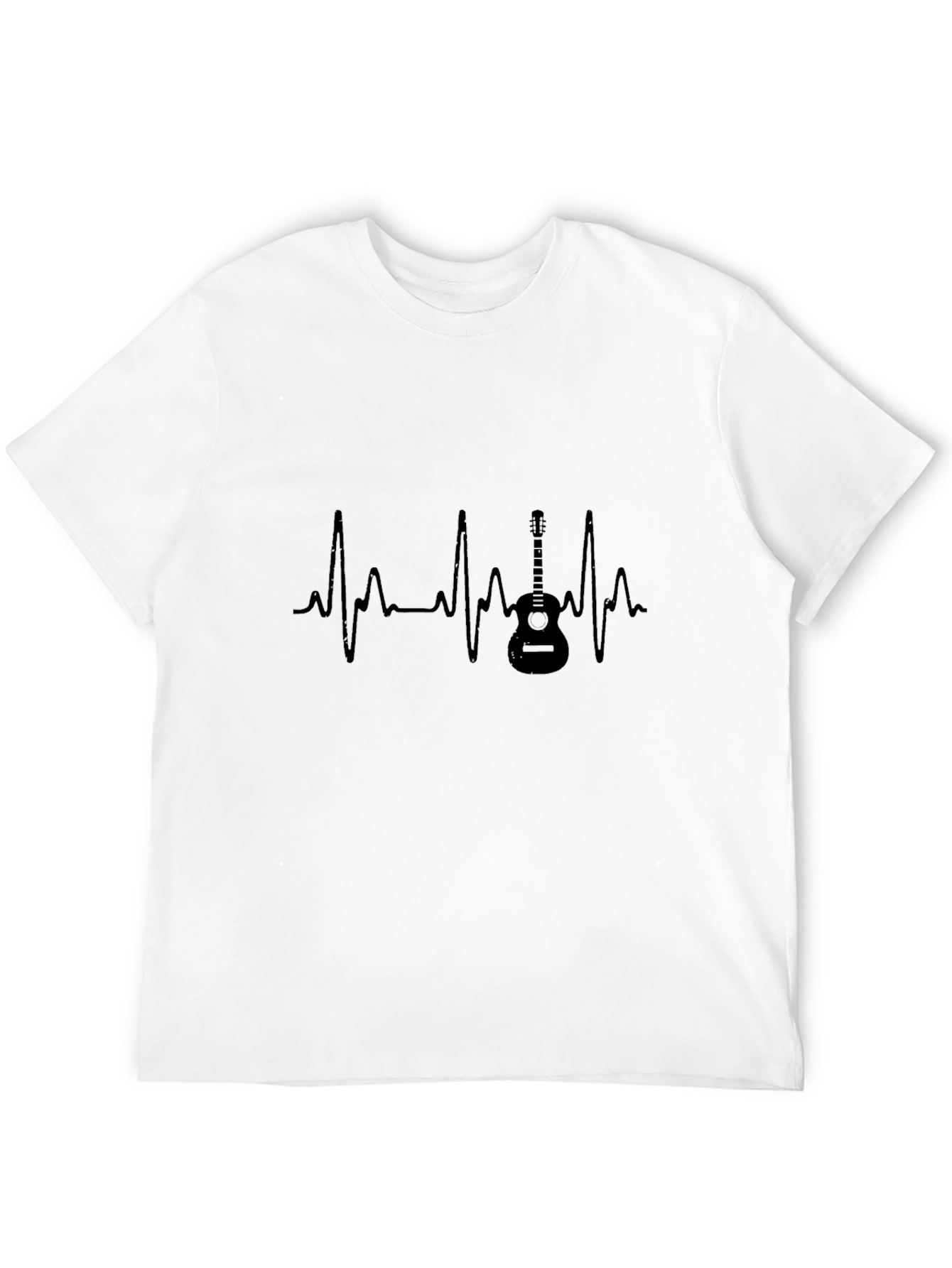 Guitar Heartbeat Graphic Tee - Black