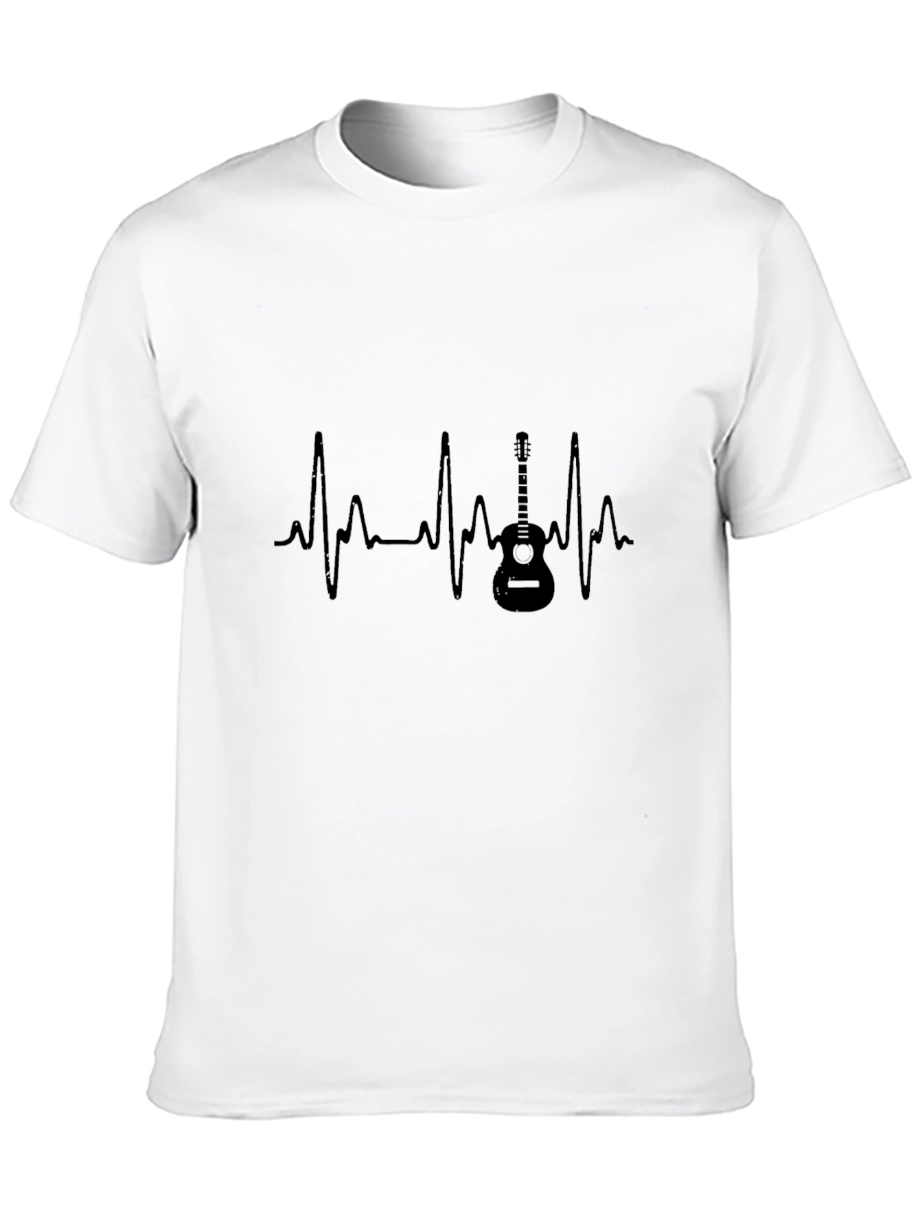 Guitar Heartbeat Graphic Tee - Black