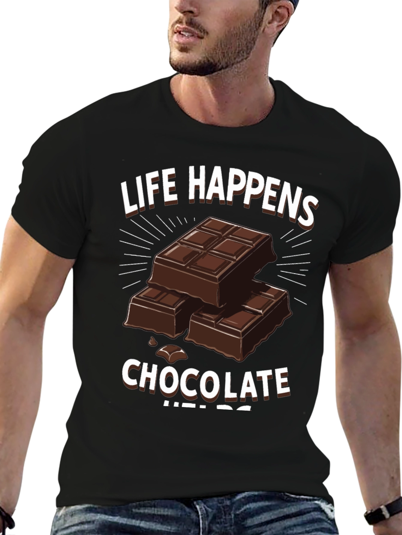 Life Happens Chocolate Helps Graphic T-Shirt