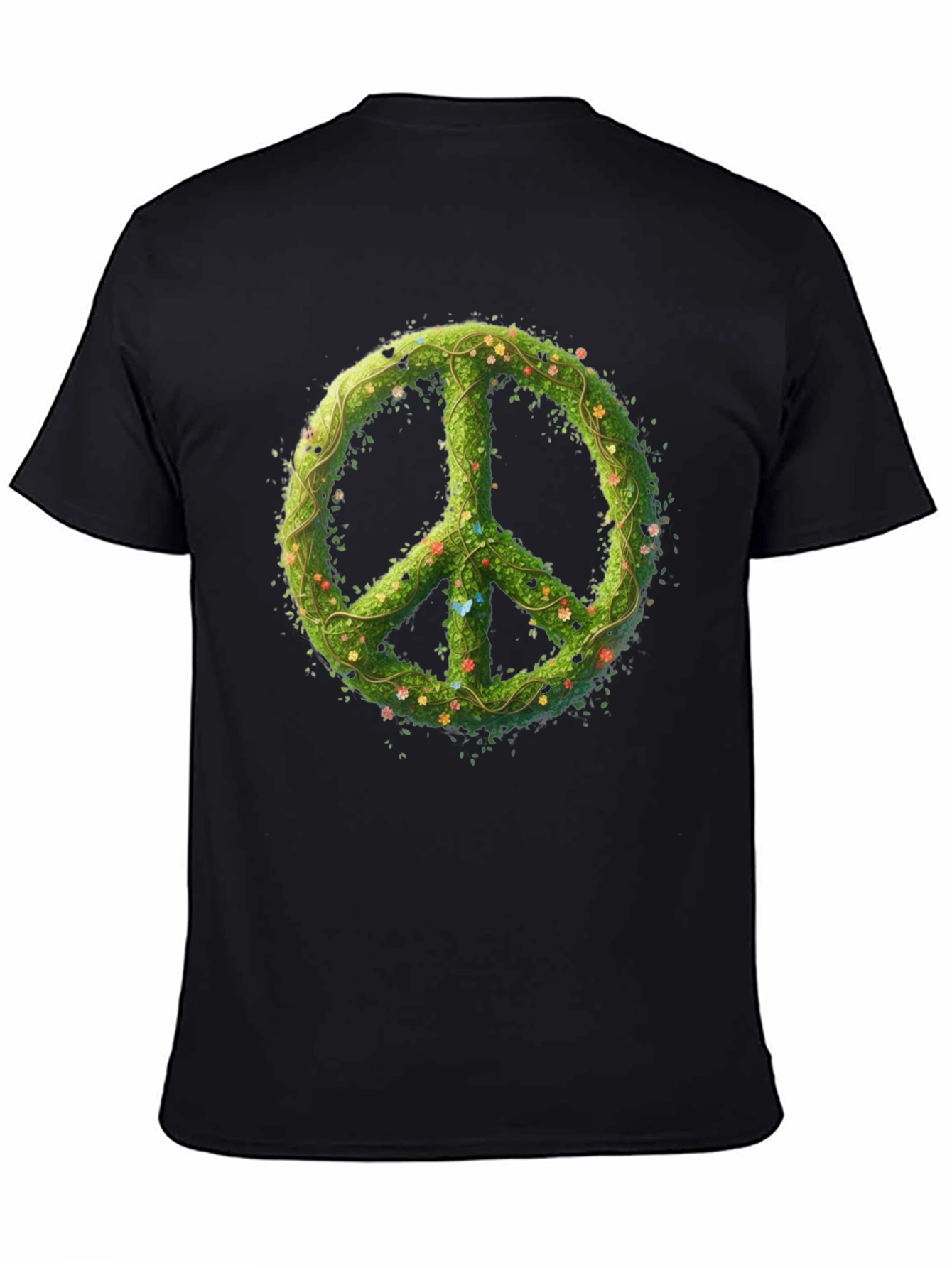 Nature Peace Sign Black Graphic Tee