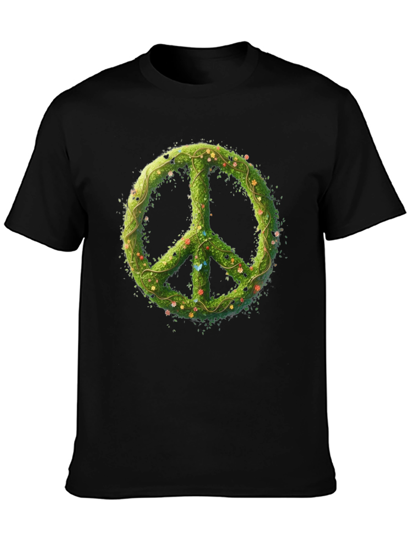 Nature Peace Sign Black Graphic Tee