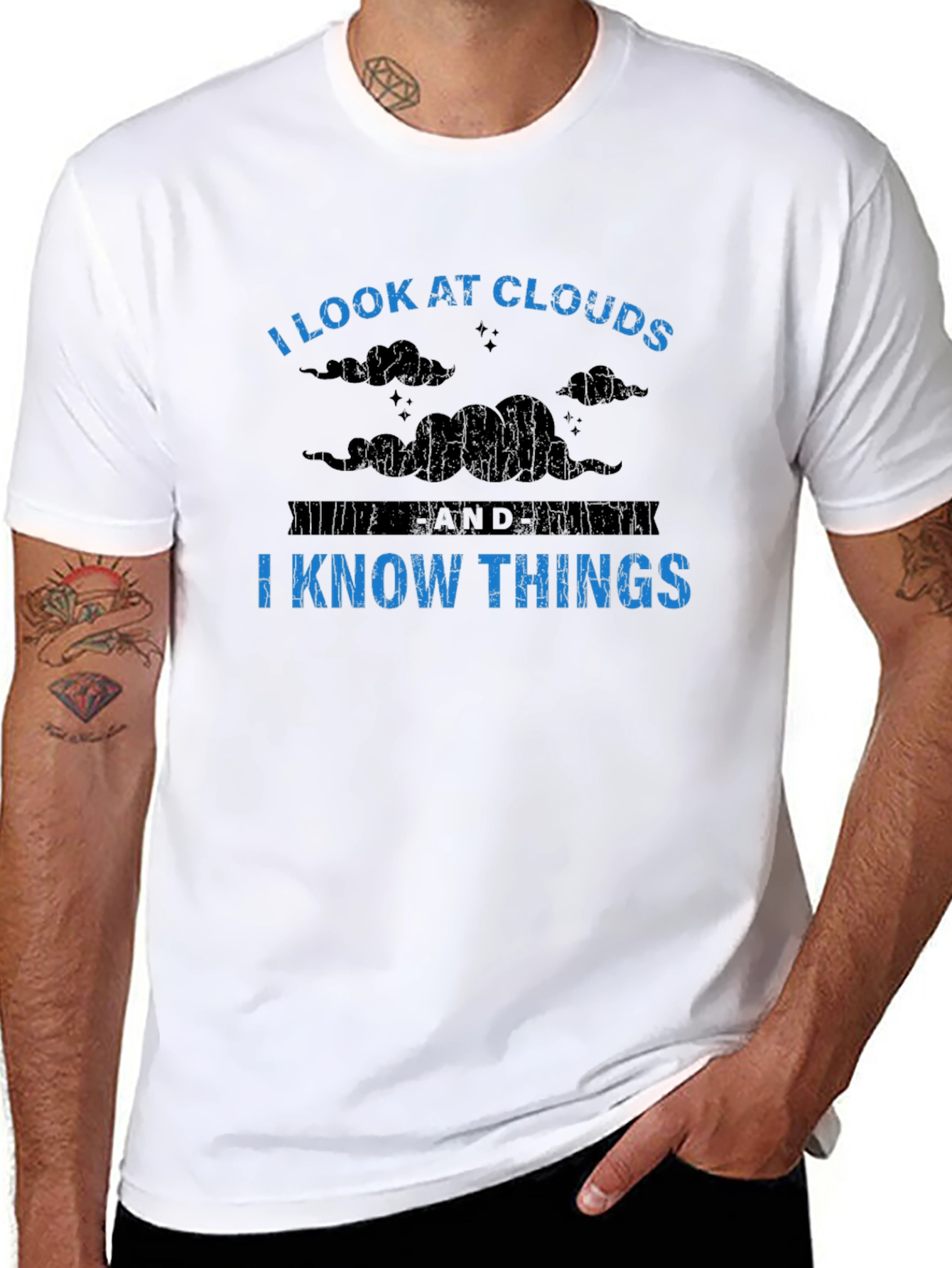 I Look at Clouds I Know Things Graphic Tee