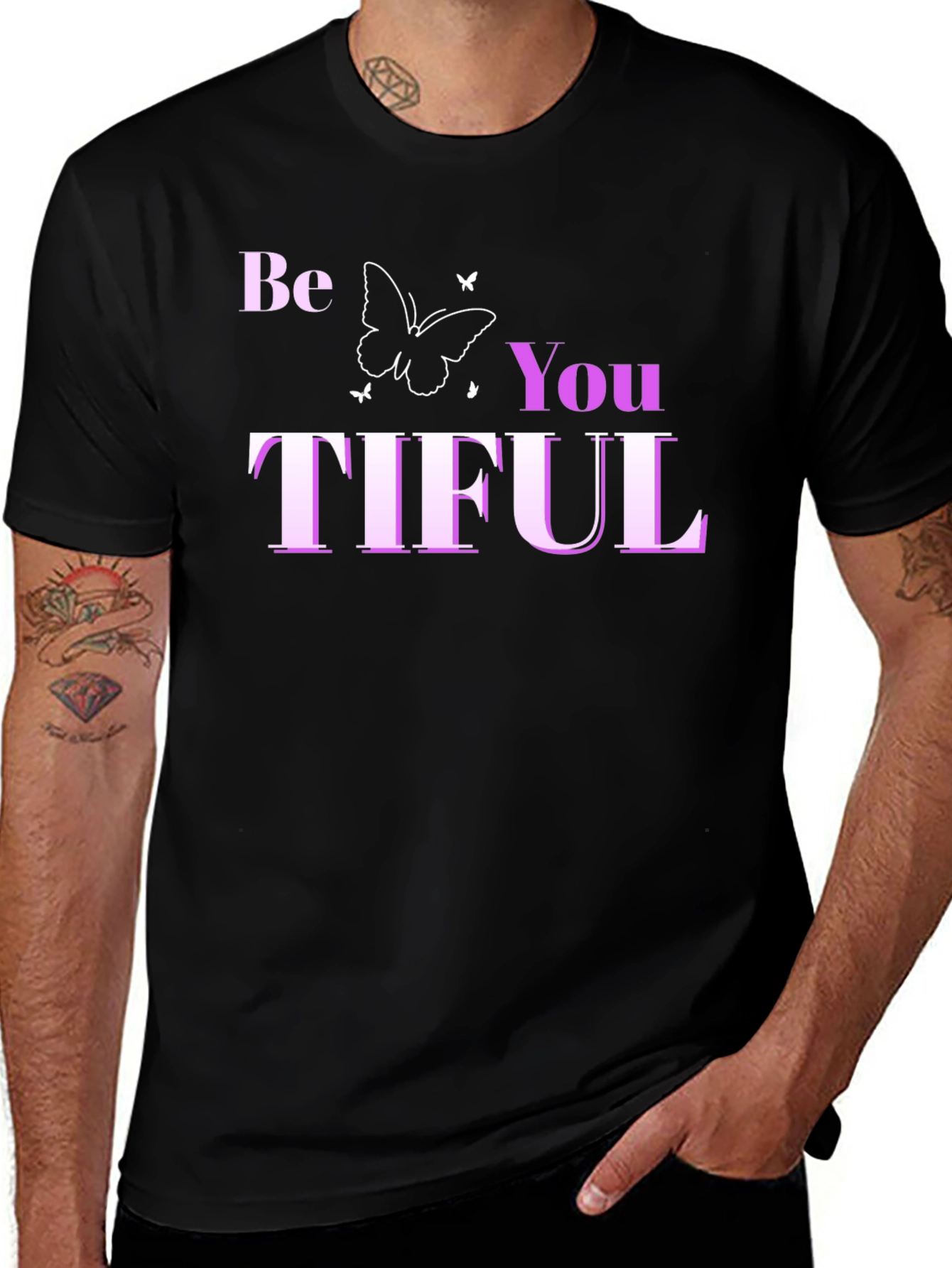 Be You TIFUL Graphic Tee - Black