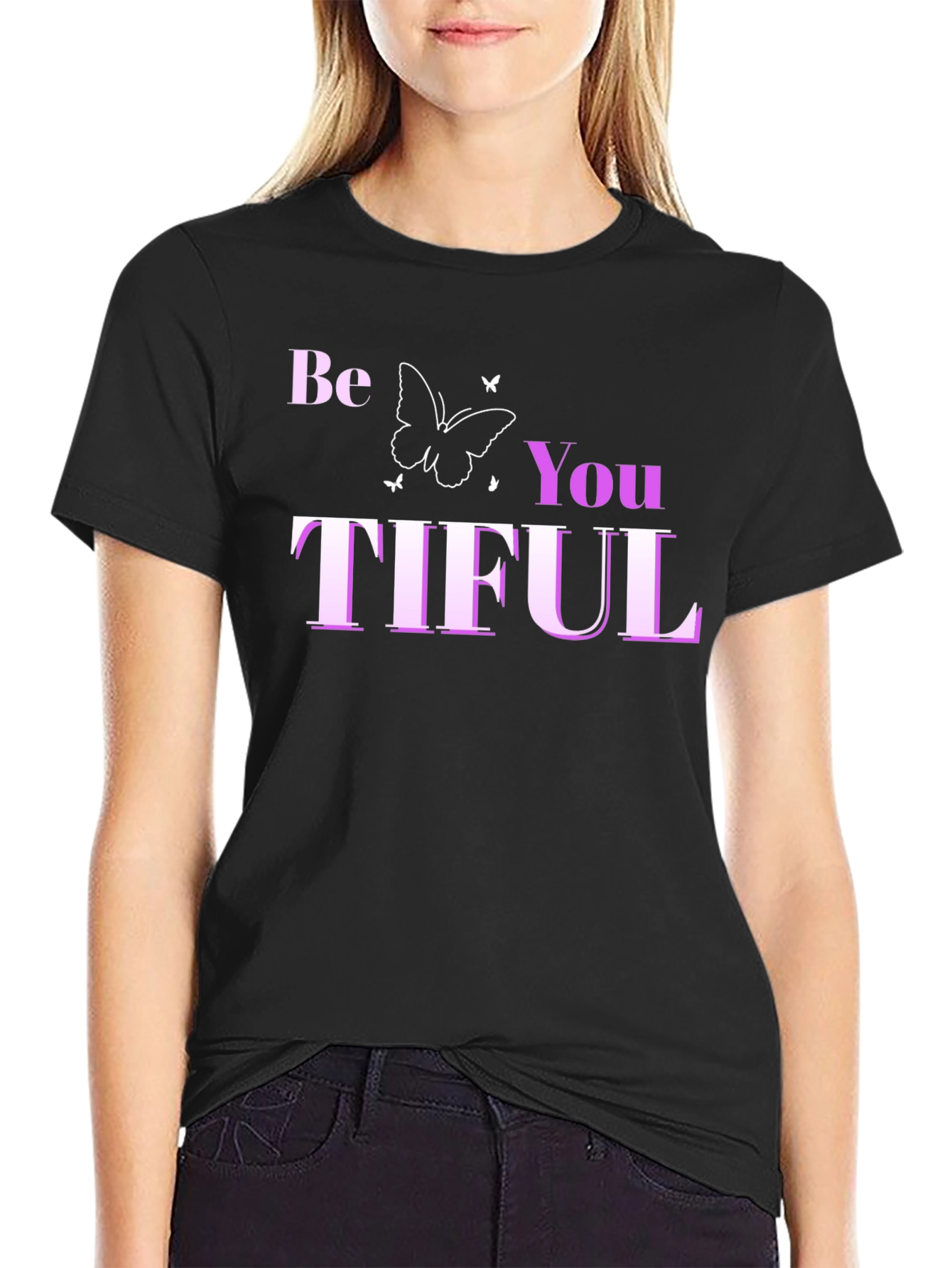 Be You TIFUL Graphic Tee - Black