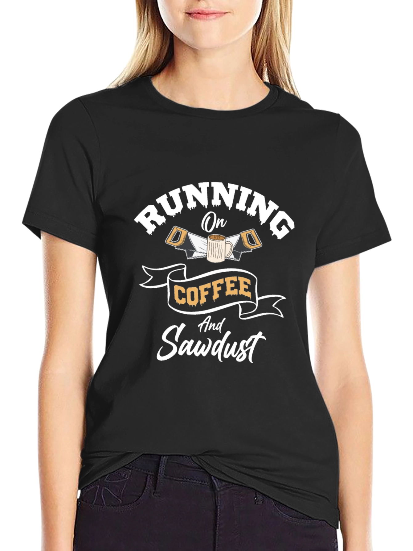 Running on Coffee & Sawdust Graphic T-Shirt
