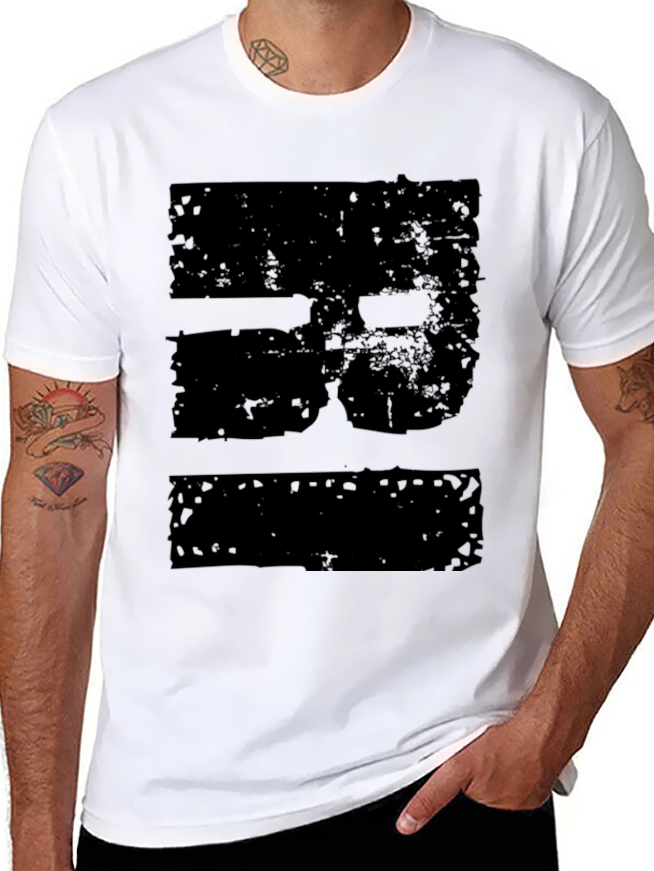 Distressed Graphic T-Shirt - Black
