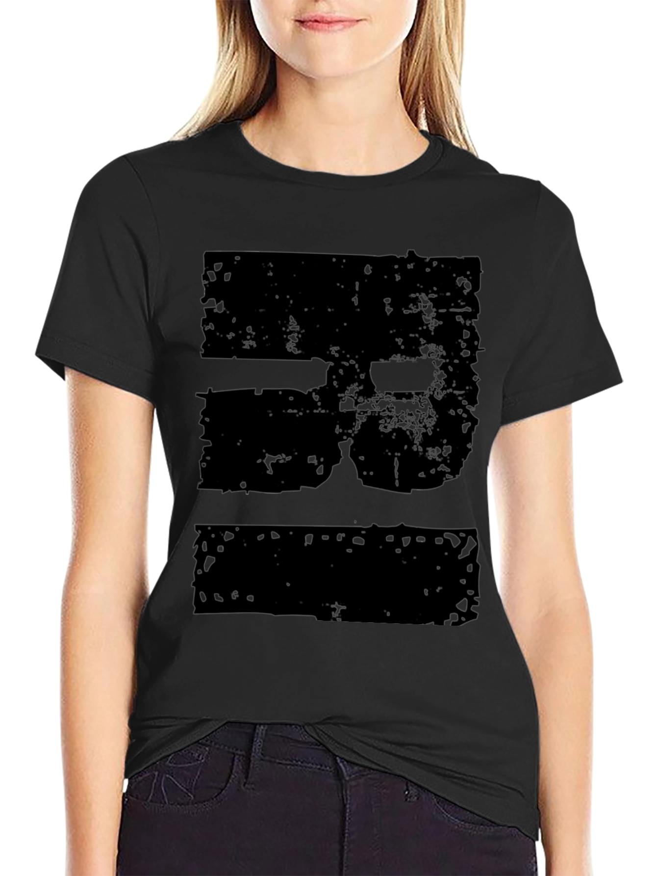 Distressed Graphic T-Shirt - Black