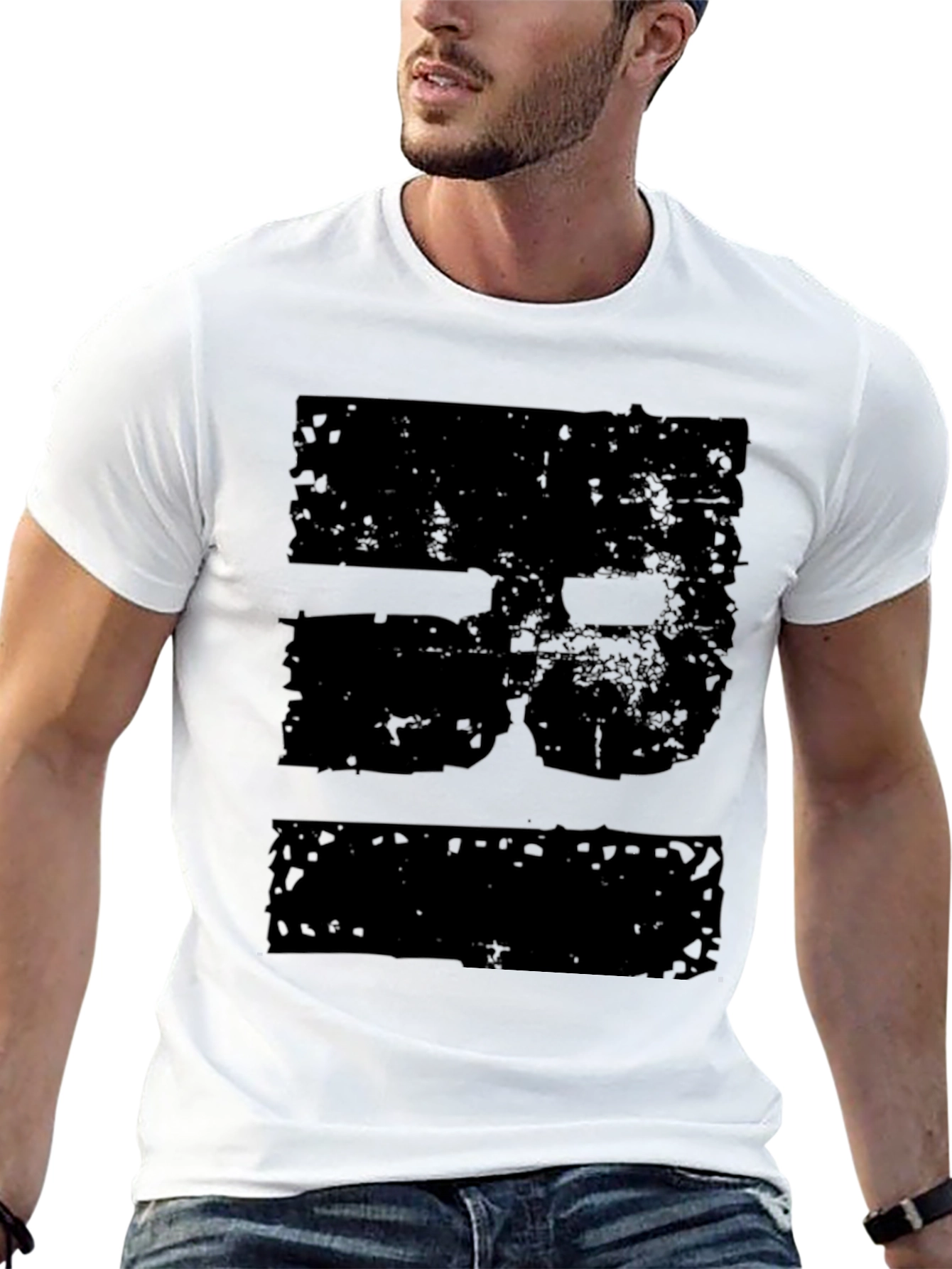 Distressed Graphic T-Shirt - Black