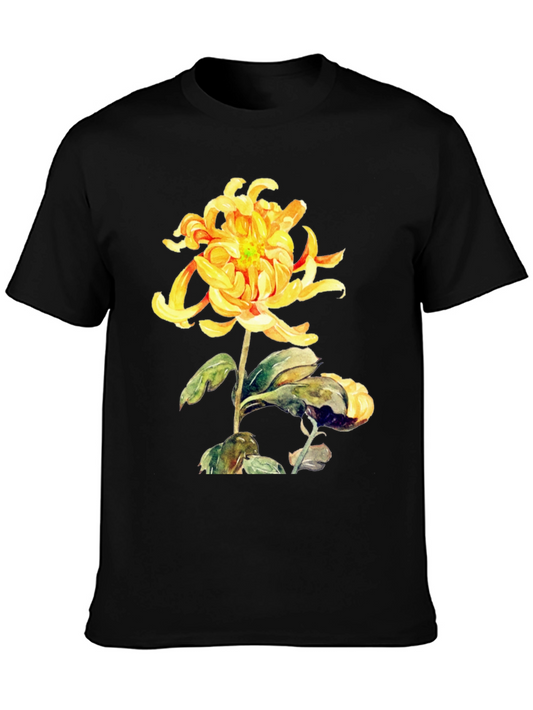 Floral Chrysanthemum Graphic T-Shirt
