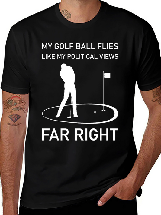 Funny Golf Ball Political Views T-Shirt