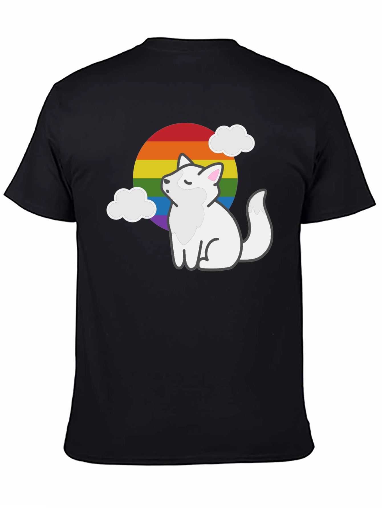 Rainbow Pride Fox Black T-Shirt