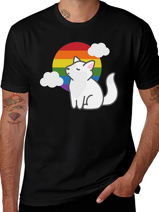 Rainbow Pride Fox Black T-Shirt