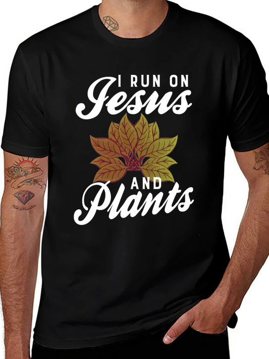 I Run On Jesus and Plants Graphic Tee