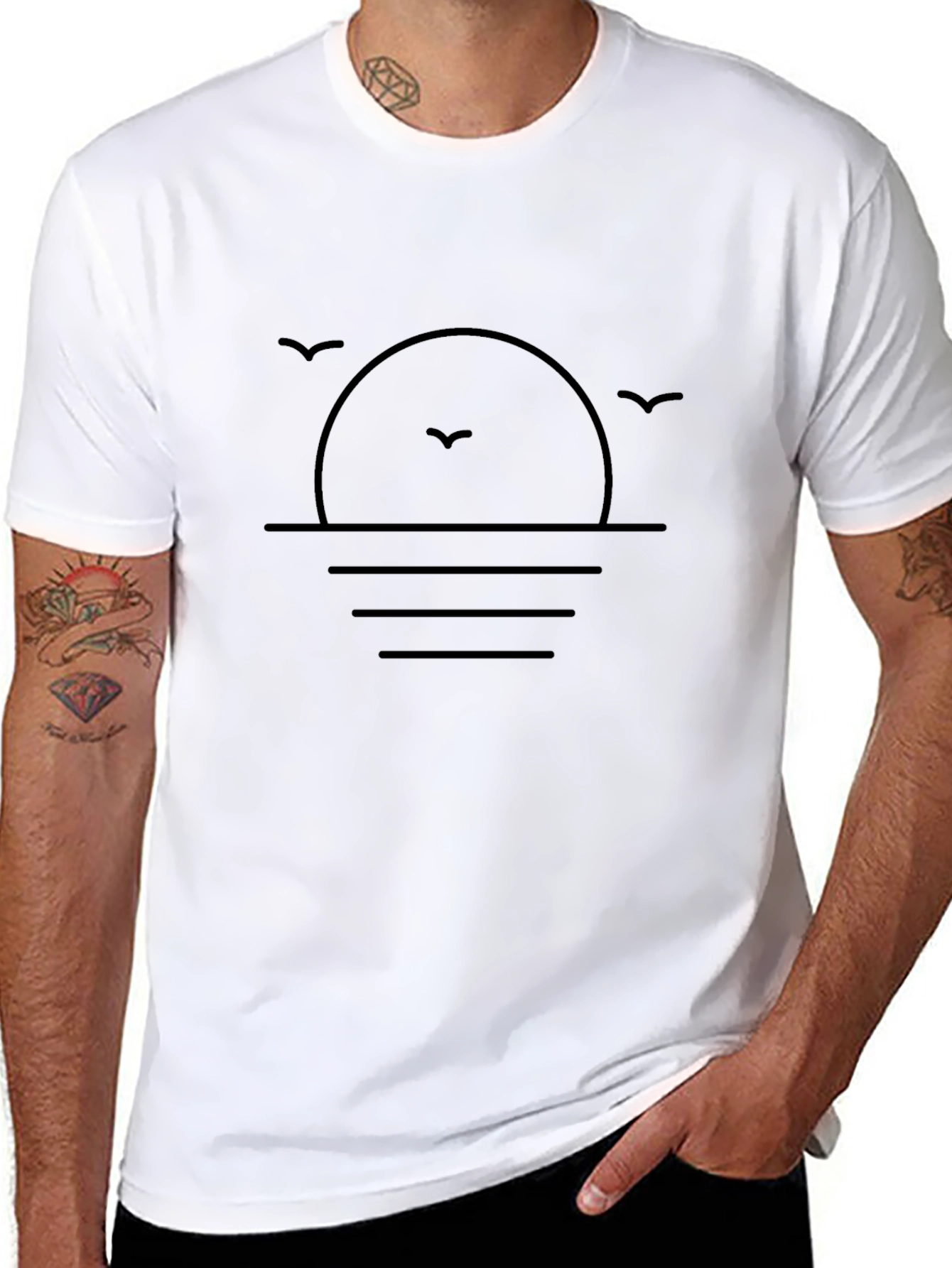 Minimalist Sunset Graphic T-Shirt