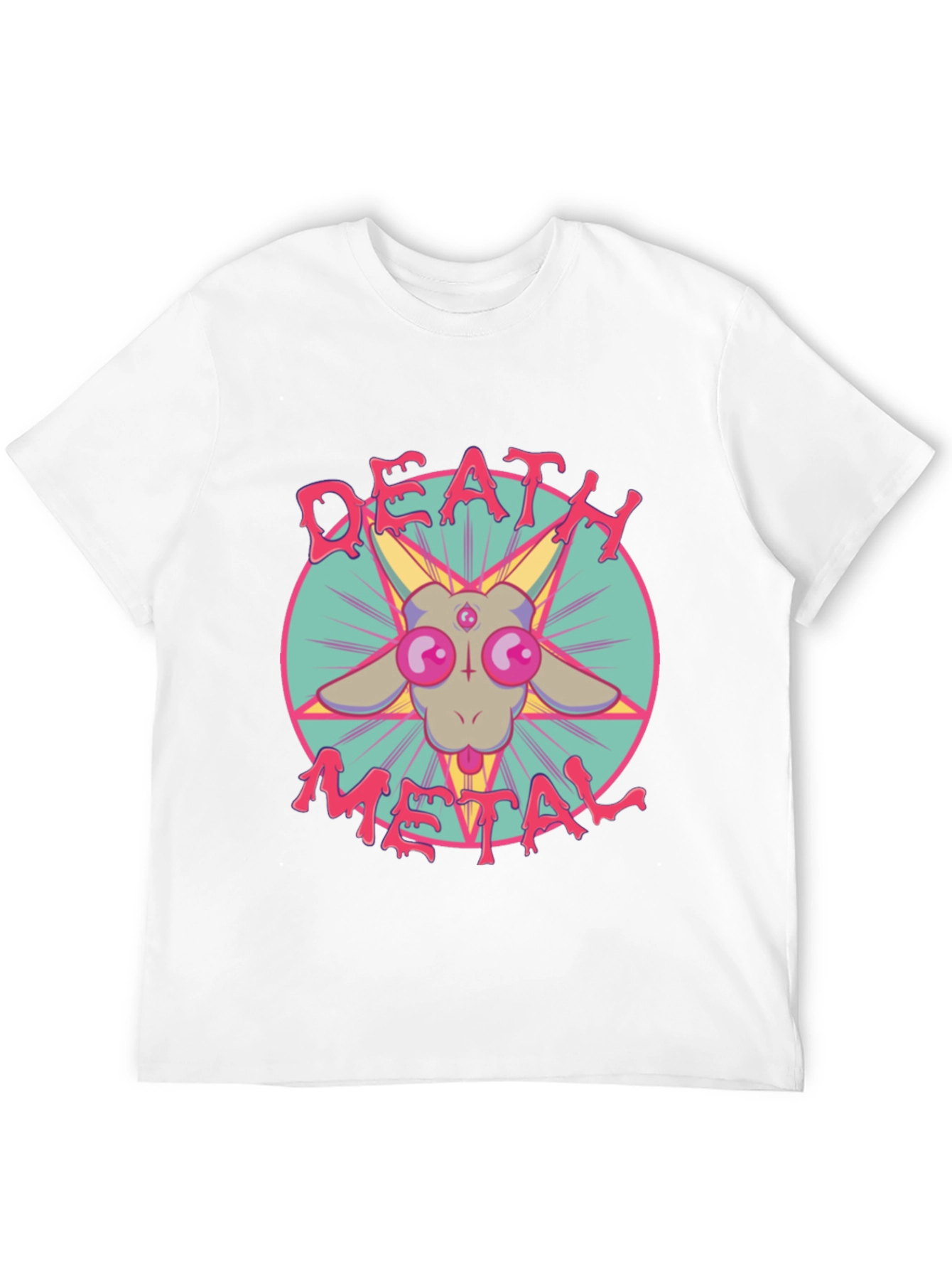 Death Metal Baphomet Graphic Tee - Black