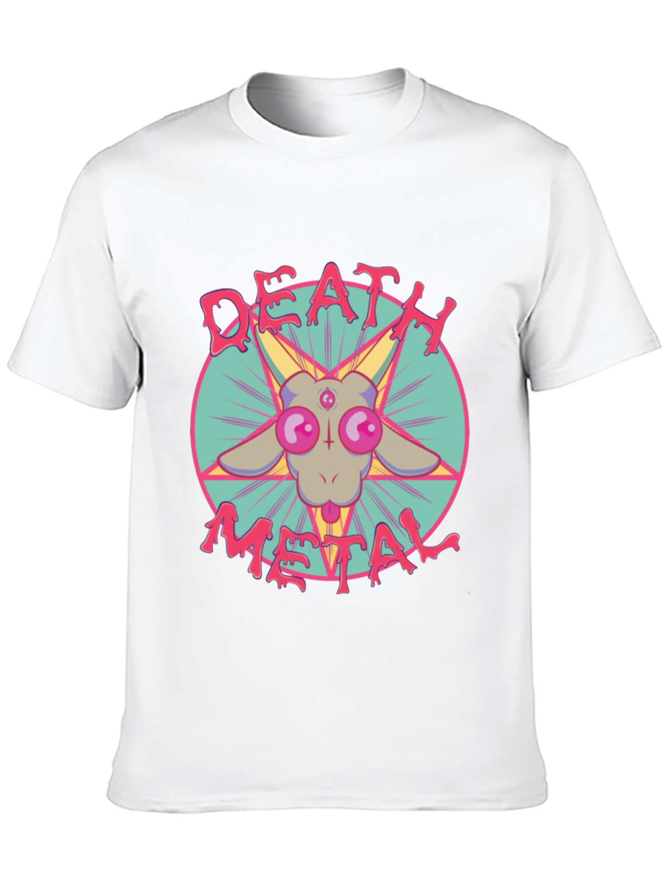Death Metal Baphomet Graphic Tee - Black