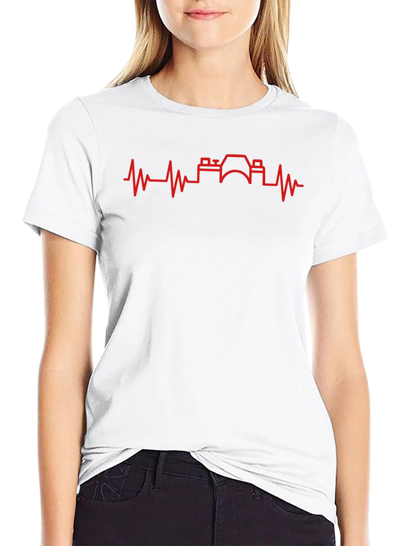 Photographer Heartbeat Graphic Tee - Black Cotton