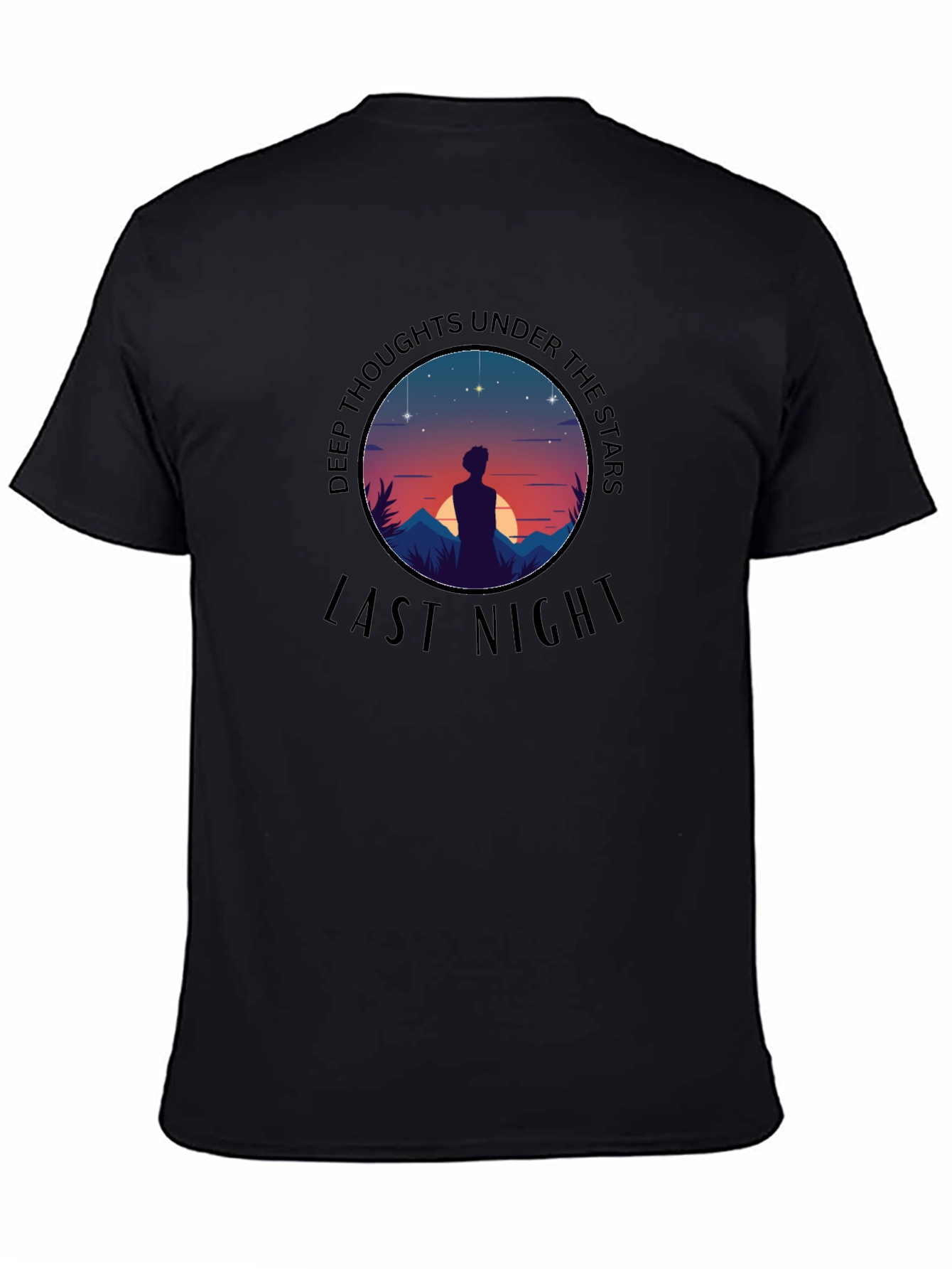 Deep Thoughts Under the Stars Black T-Shirt