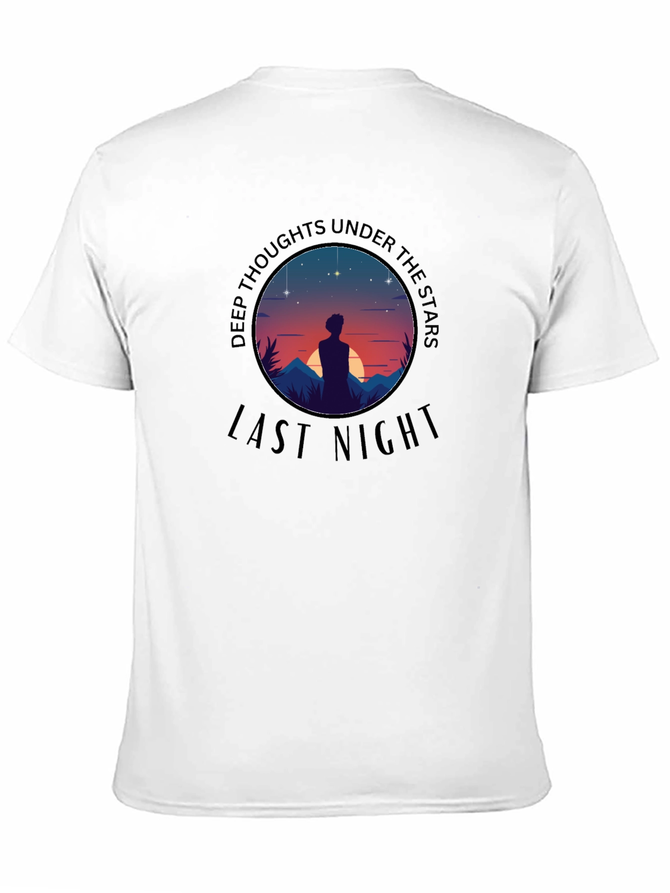 Deep Thoughts Under the Stars Black T-Shirt