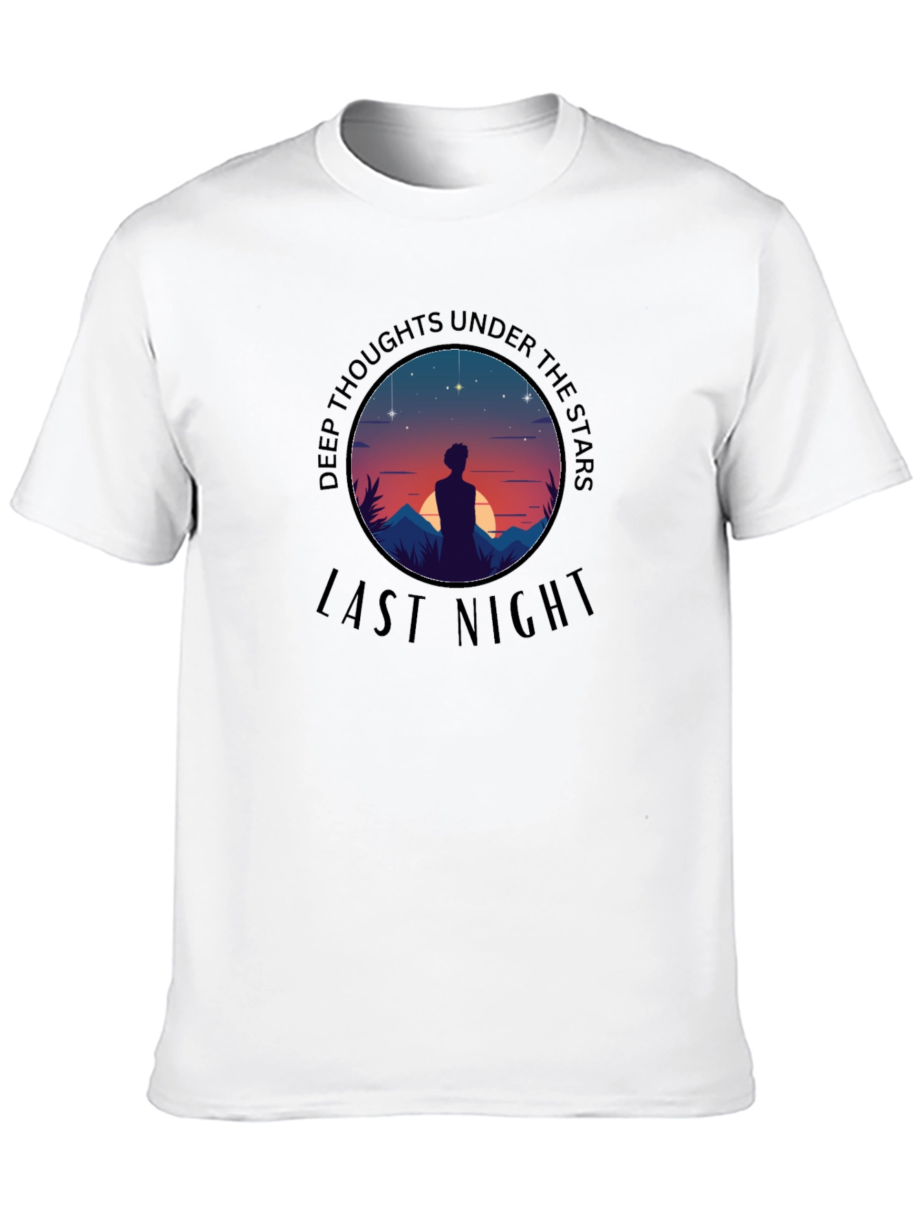 Deep Thoughts Under the Stars Black T-Shirt