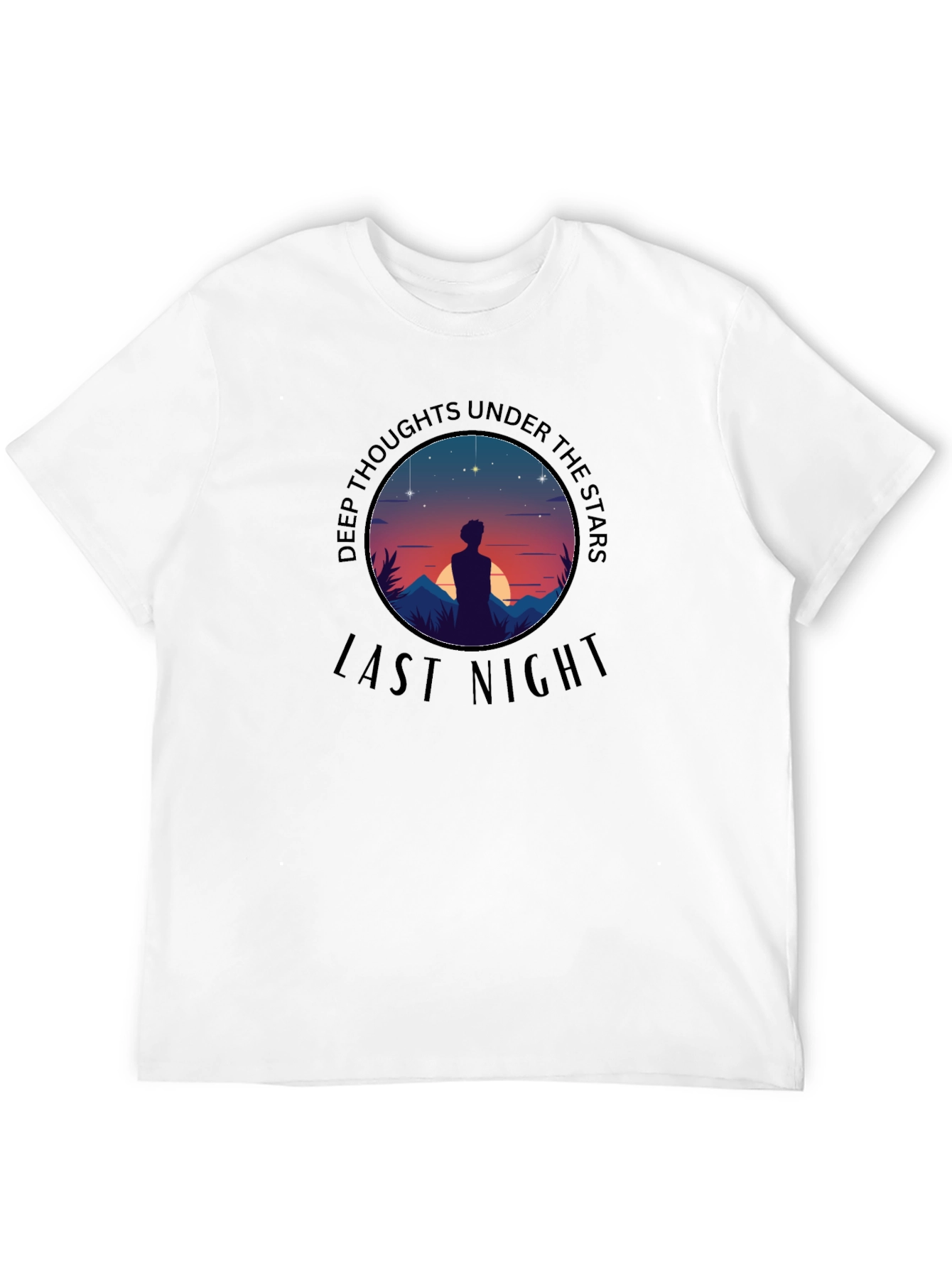 Deep Thoughts Under the Stars Black T-Shirt