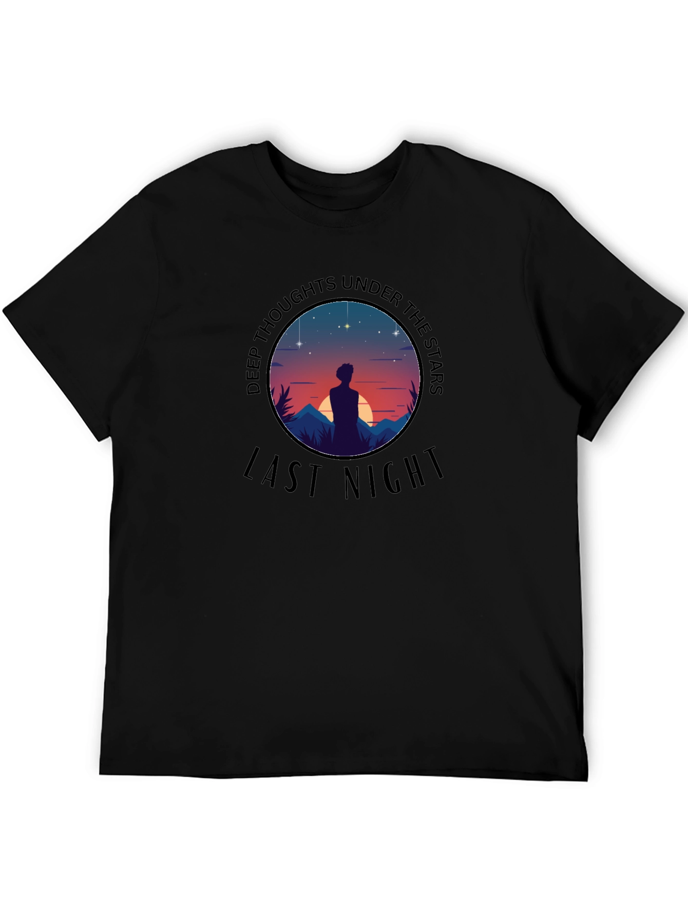 Deep Thoughts Under the Stars Black T-Shirt