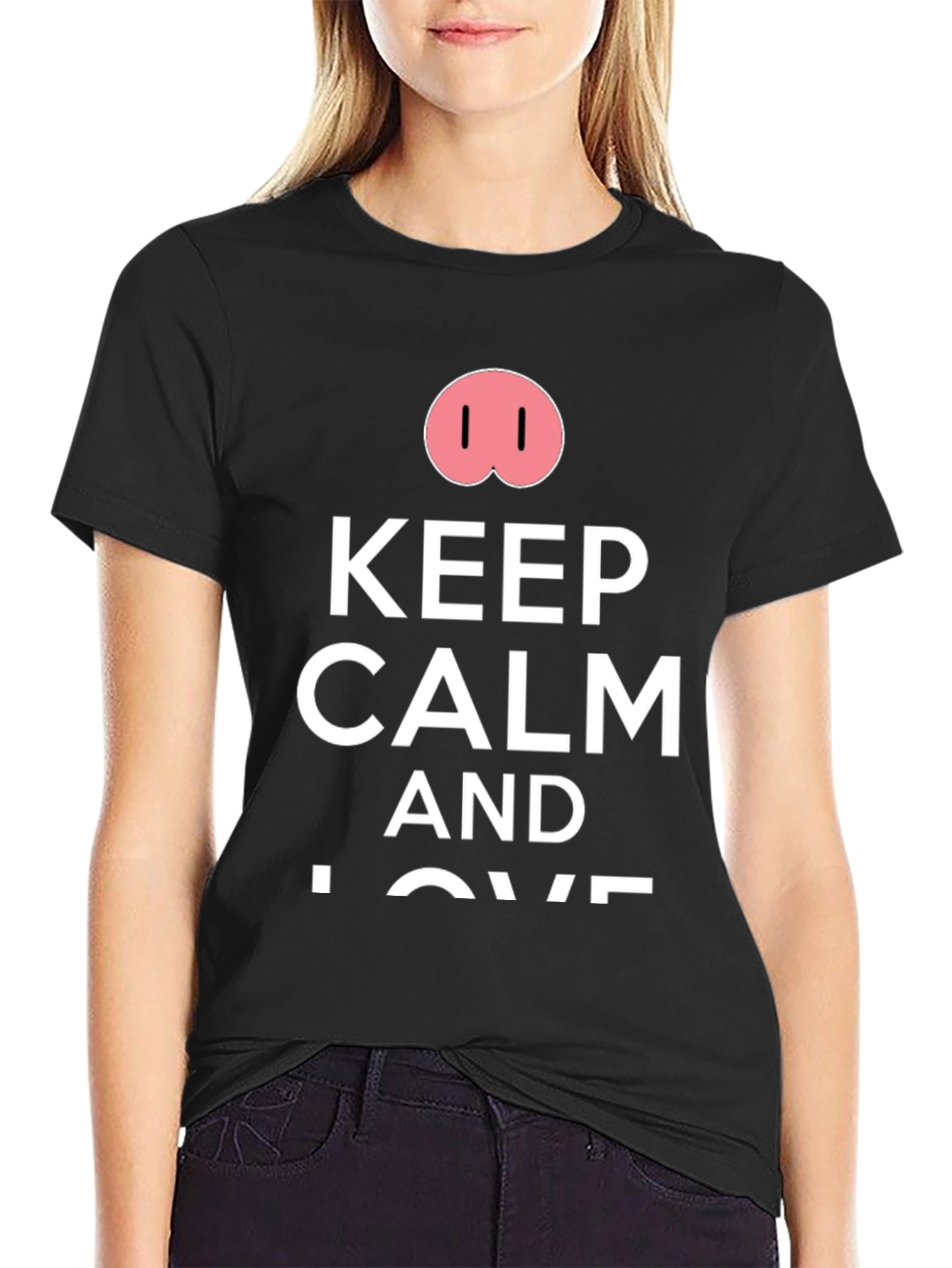 Keep Calm Pig Nose T-Shirt - Funny Casual Tee