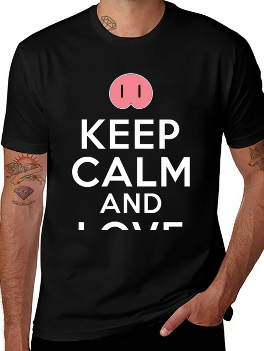 Keep Calm Pig Nose T-Shirt - Funny Casual Tee