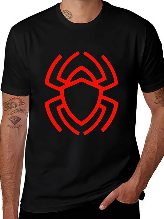 Spider Graphic Tee - Bold Red Design on Black