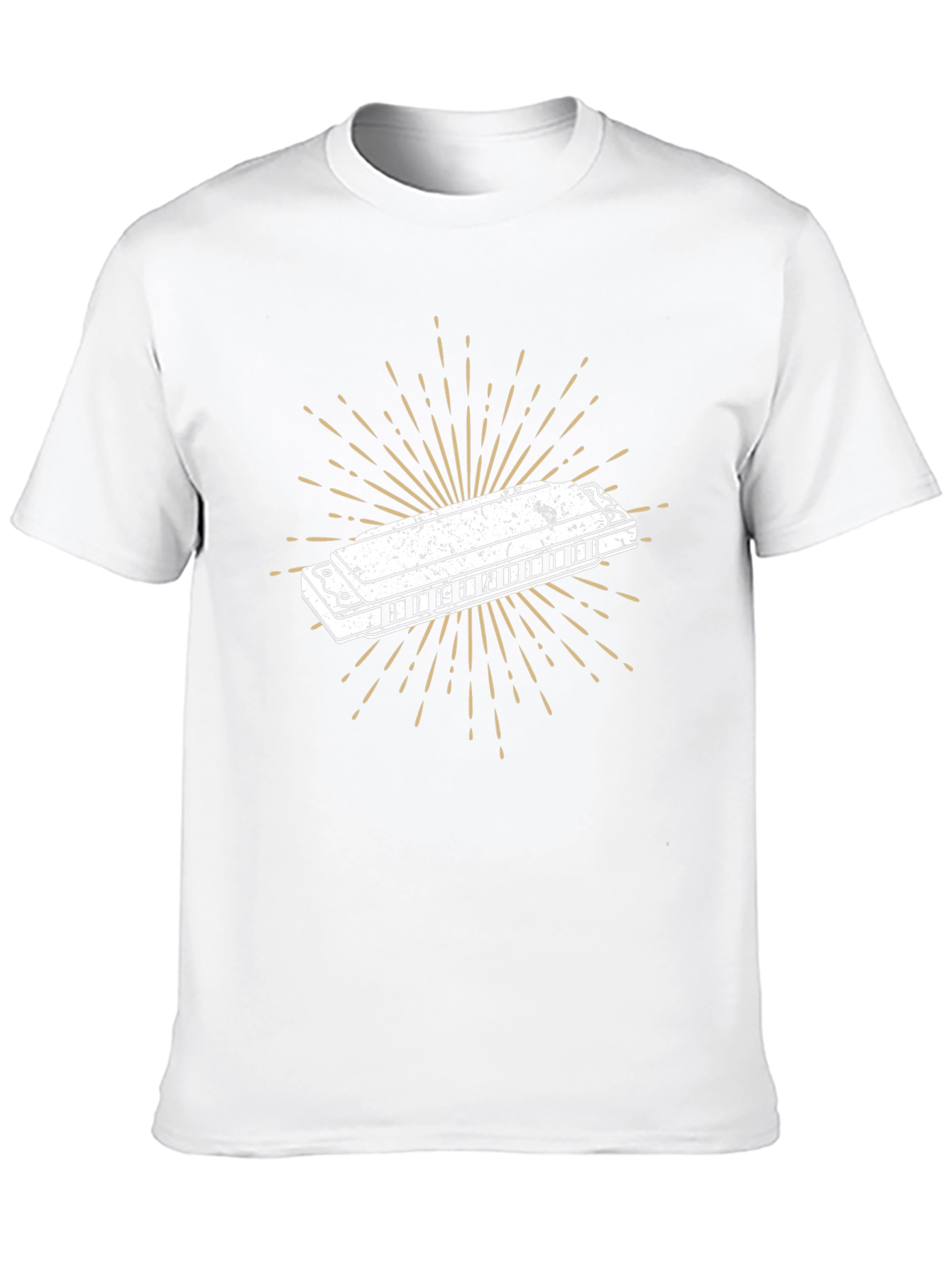 Harmonica Burst Graphic Tee - Black Cotton Casual