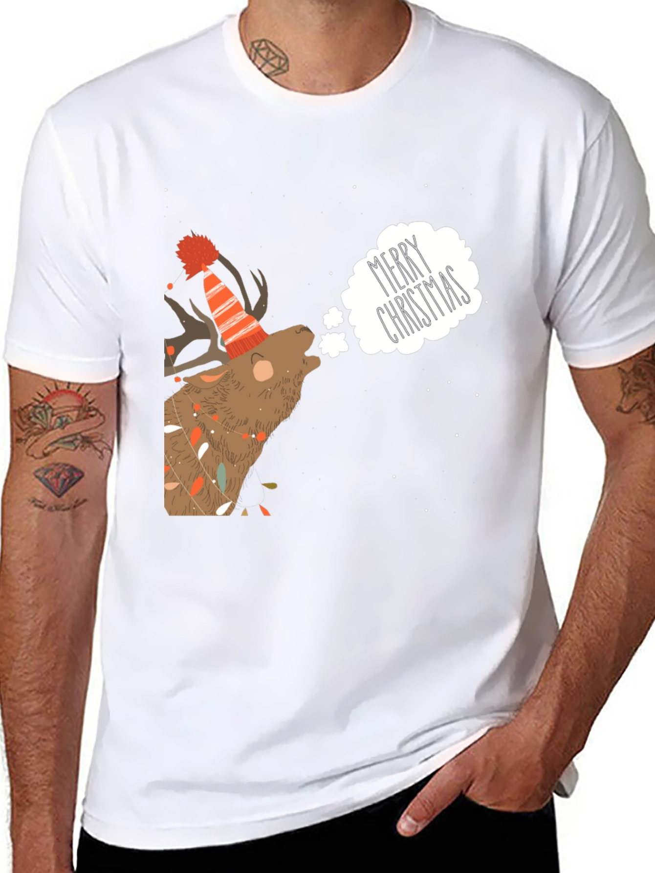 Merry Christmas Reindeer Graphic Tee