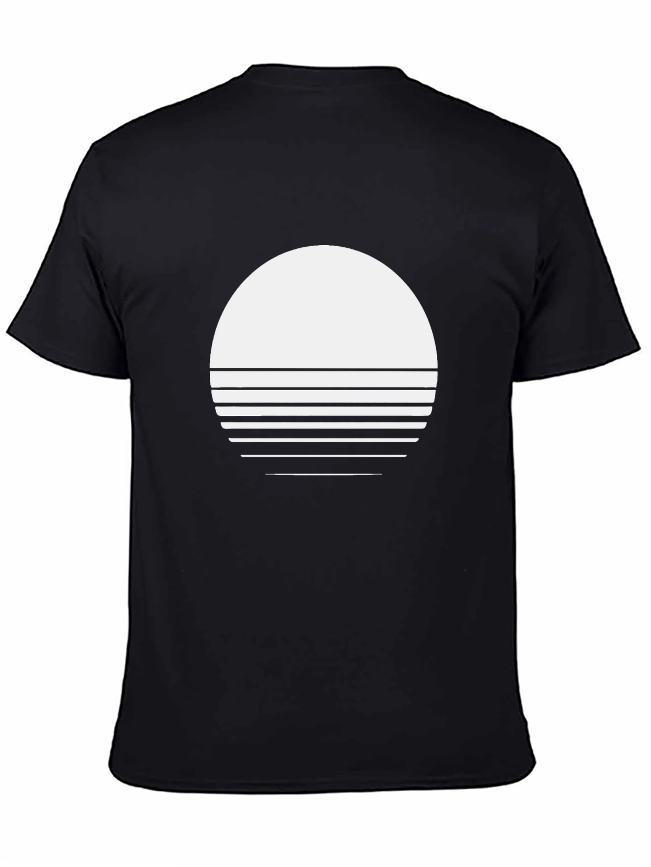 Retro Sunset Graphic Tee - Black Cotton Blend