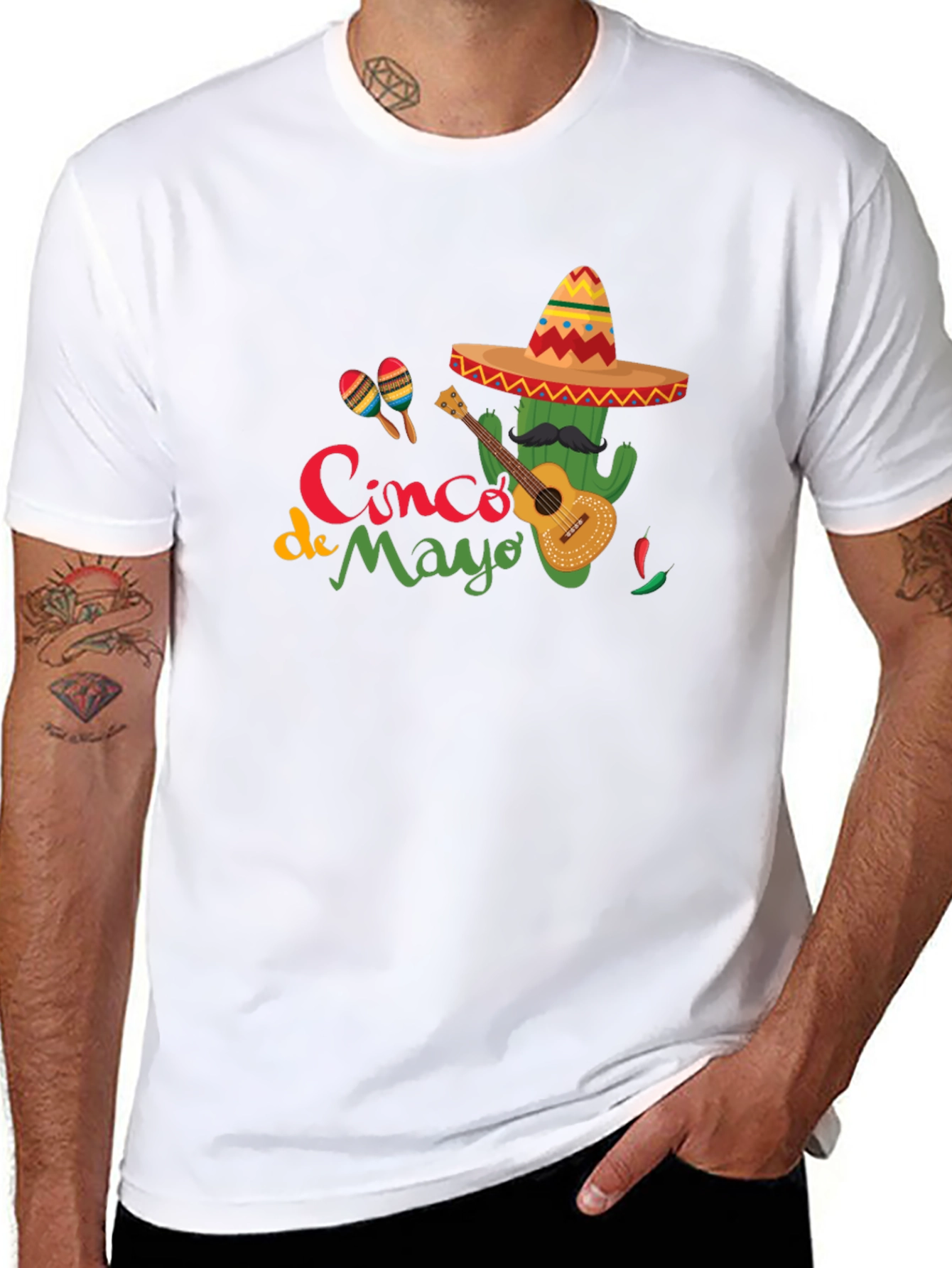 Cinco de Mayo Cactus Guitar T-Shirt