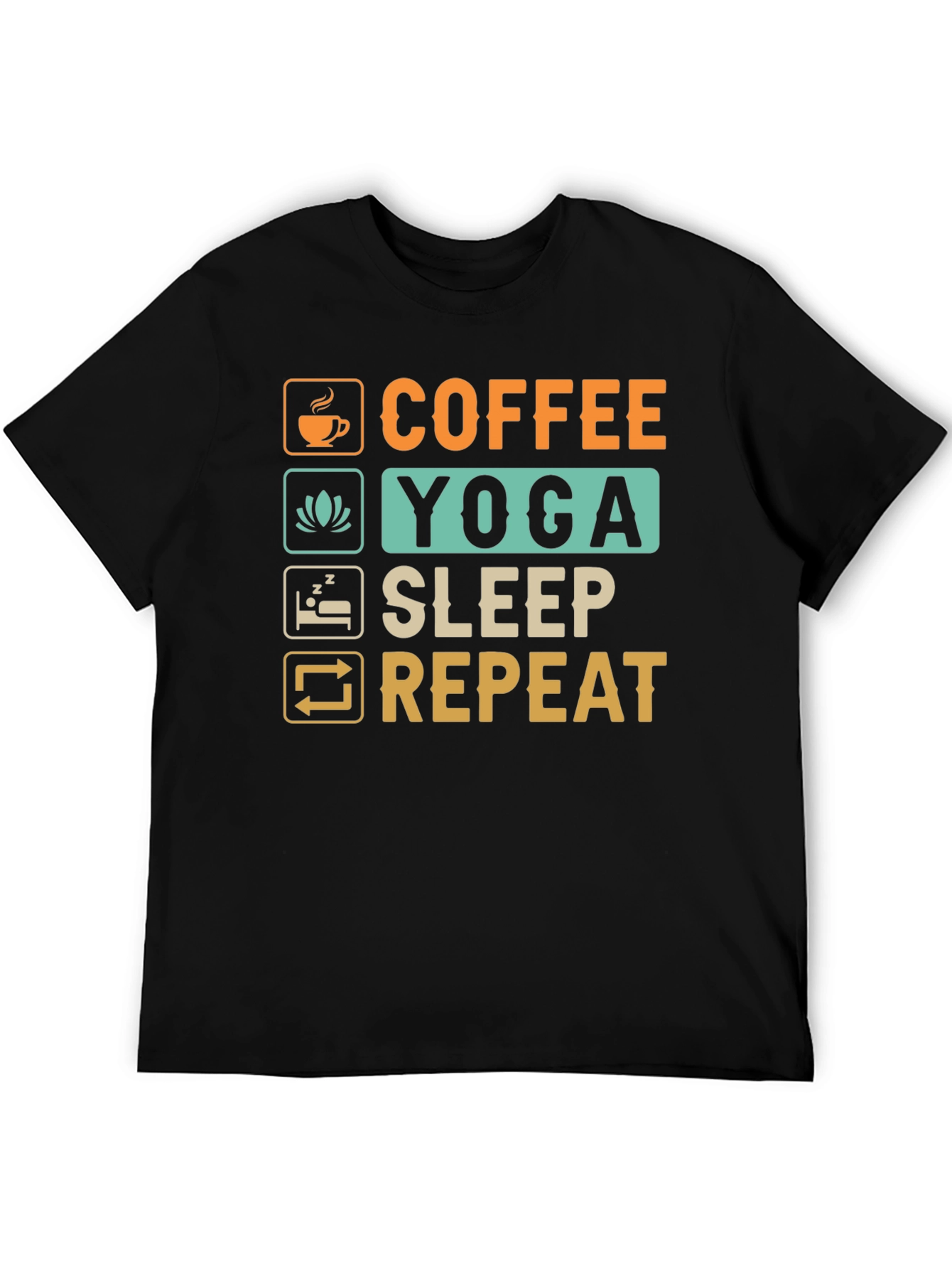 Coffee Yoga Sleep Repeat Graphic Tee