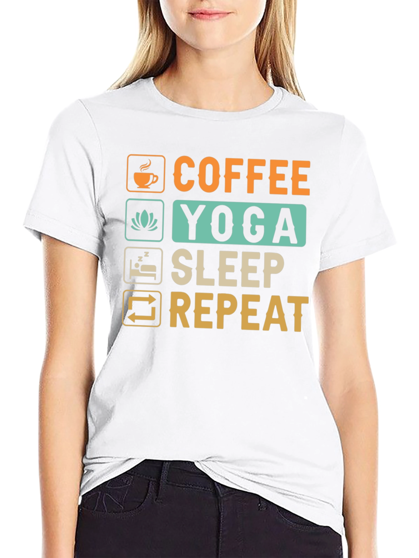 Coffee Yoga Sleep Repeat Graphic Tee