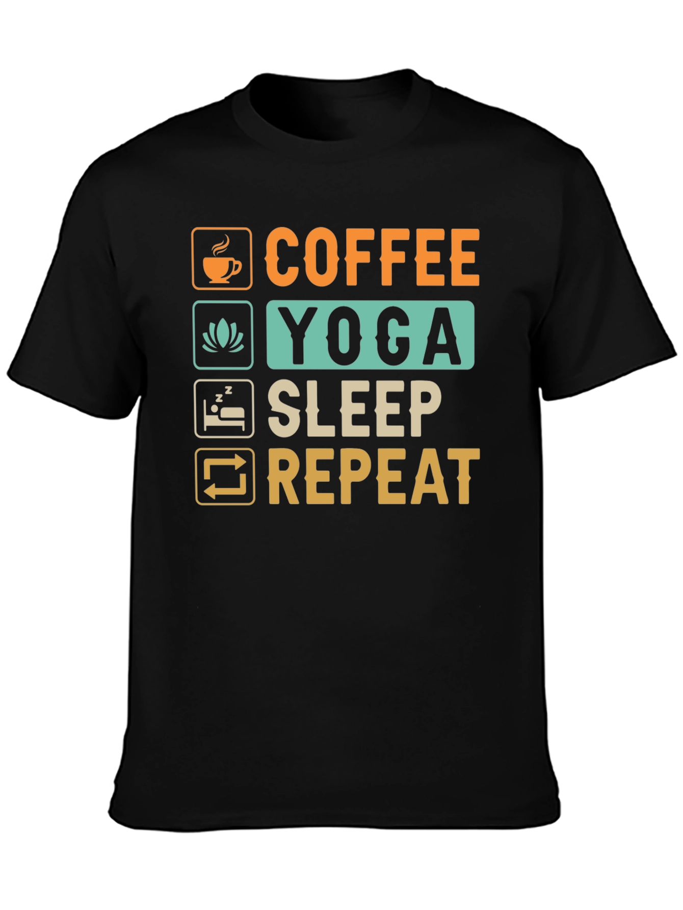 Coffee Yoga Sleep Repeat Graphic Tee