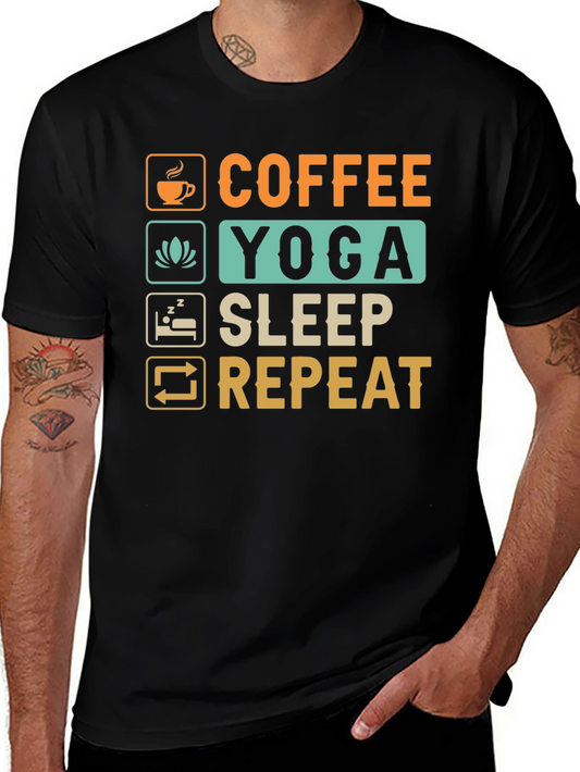 Coffee Yoga Sleep Repeat Graphic Tee