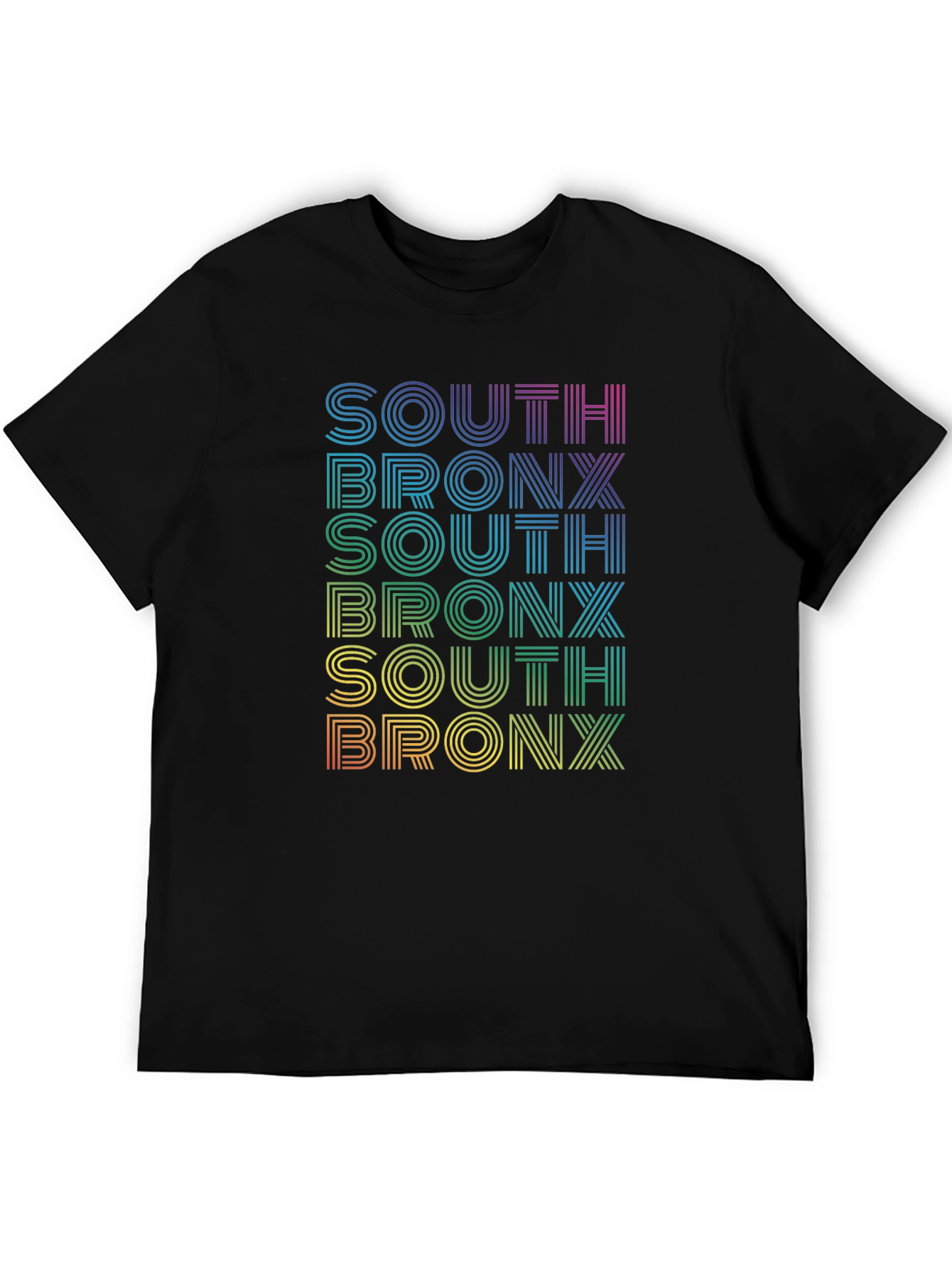 Retro South Bronx T-Shirt - Rainbow Text Design